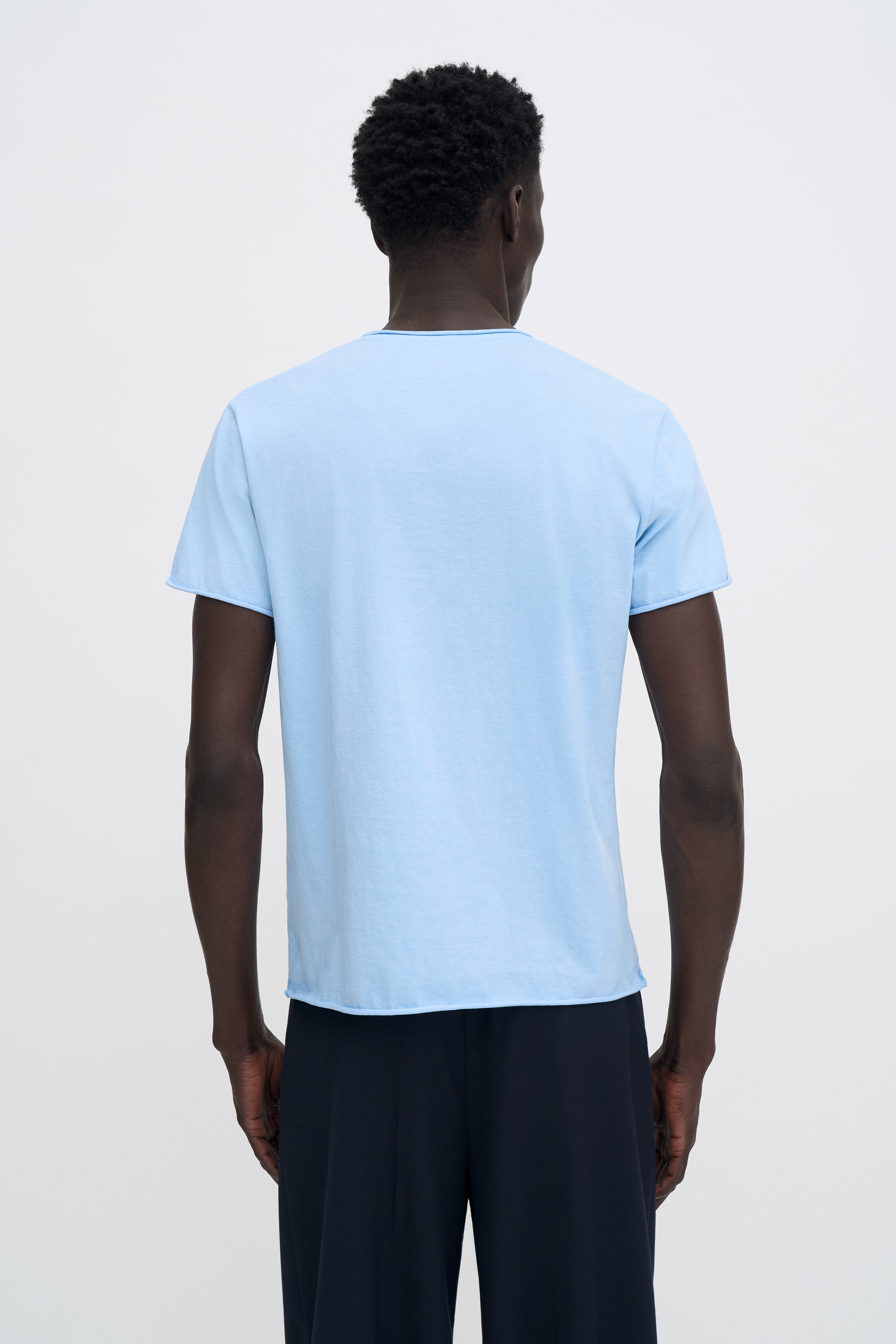 Filippa K Roll Neck Tee In Blue