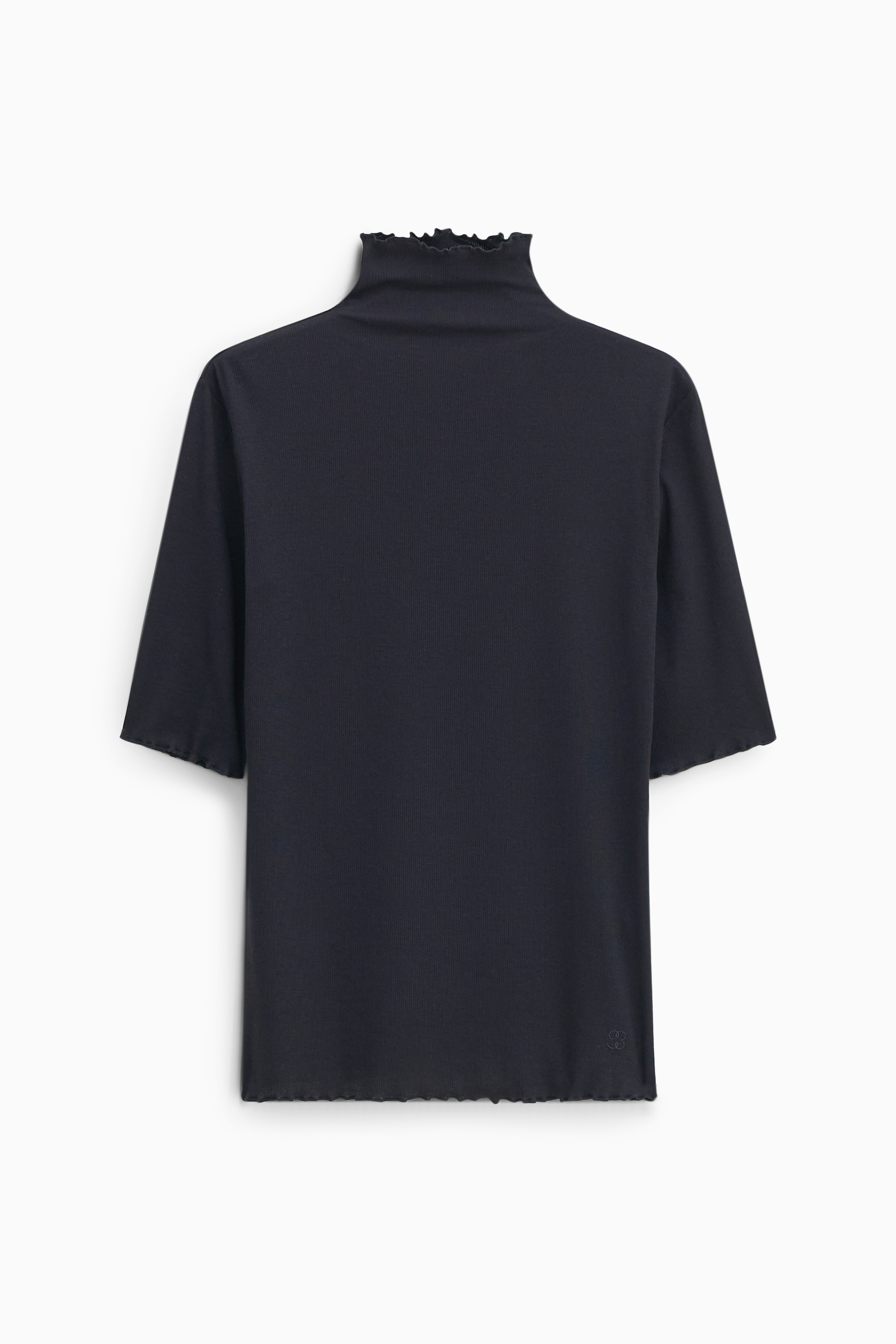 Shop Filippa K Rib Mock Neck Tee In Black