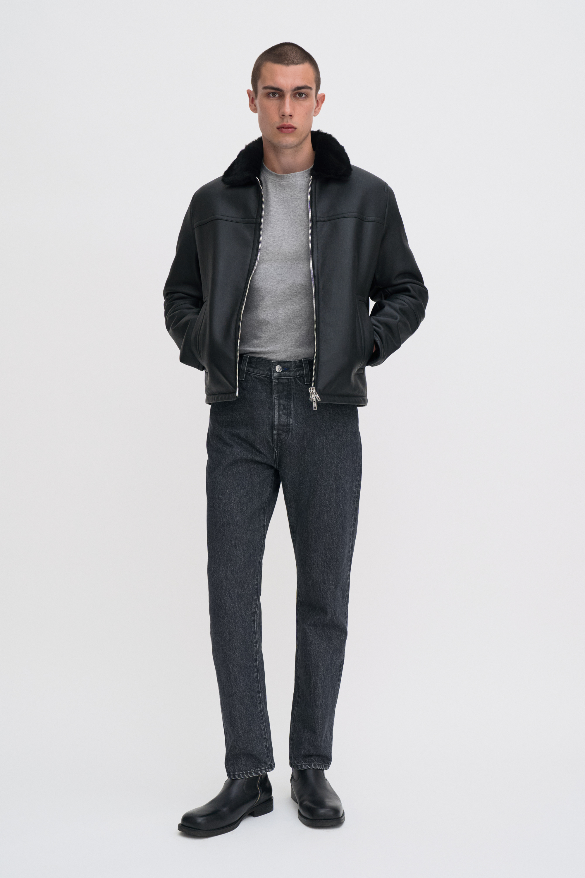 Filippa K Stretch Cotton Tee In Gray