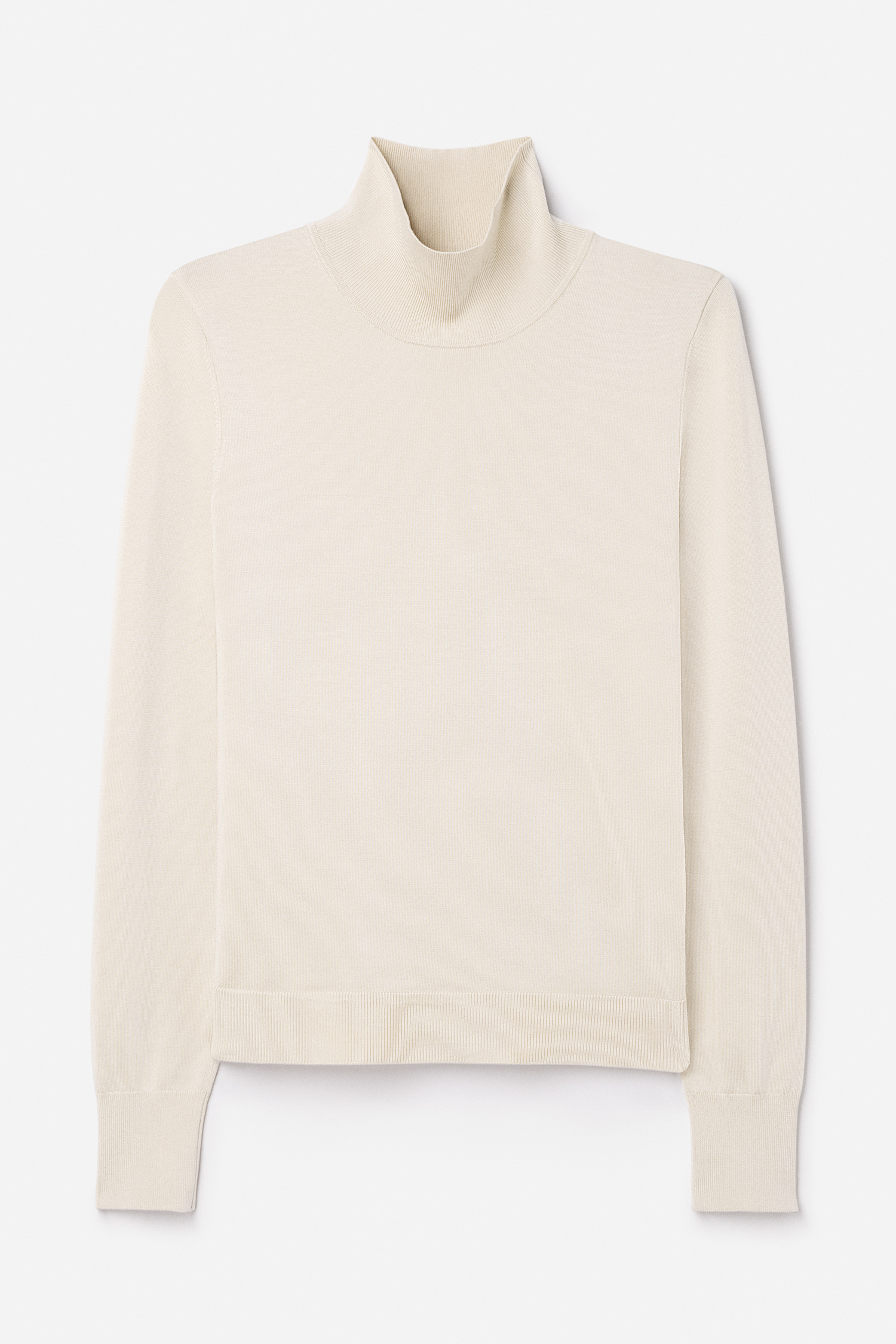 Filippa K Glossy Knit Turtleneck Sweater In White