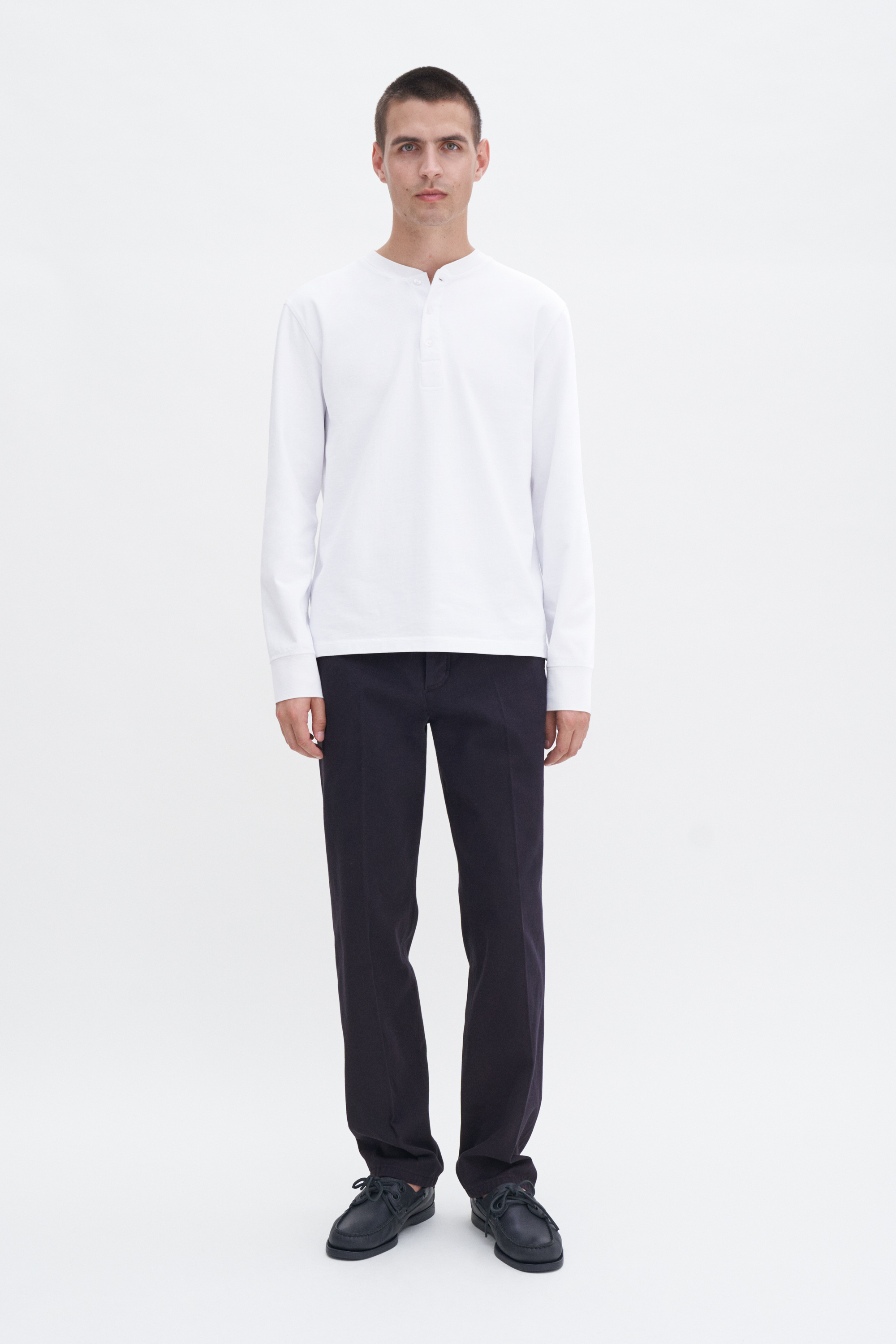 Filippa K Heavy Cotton Henley In White