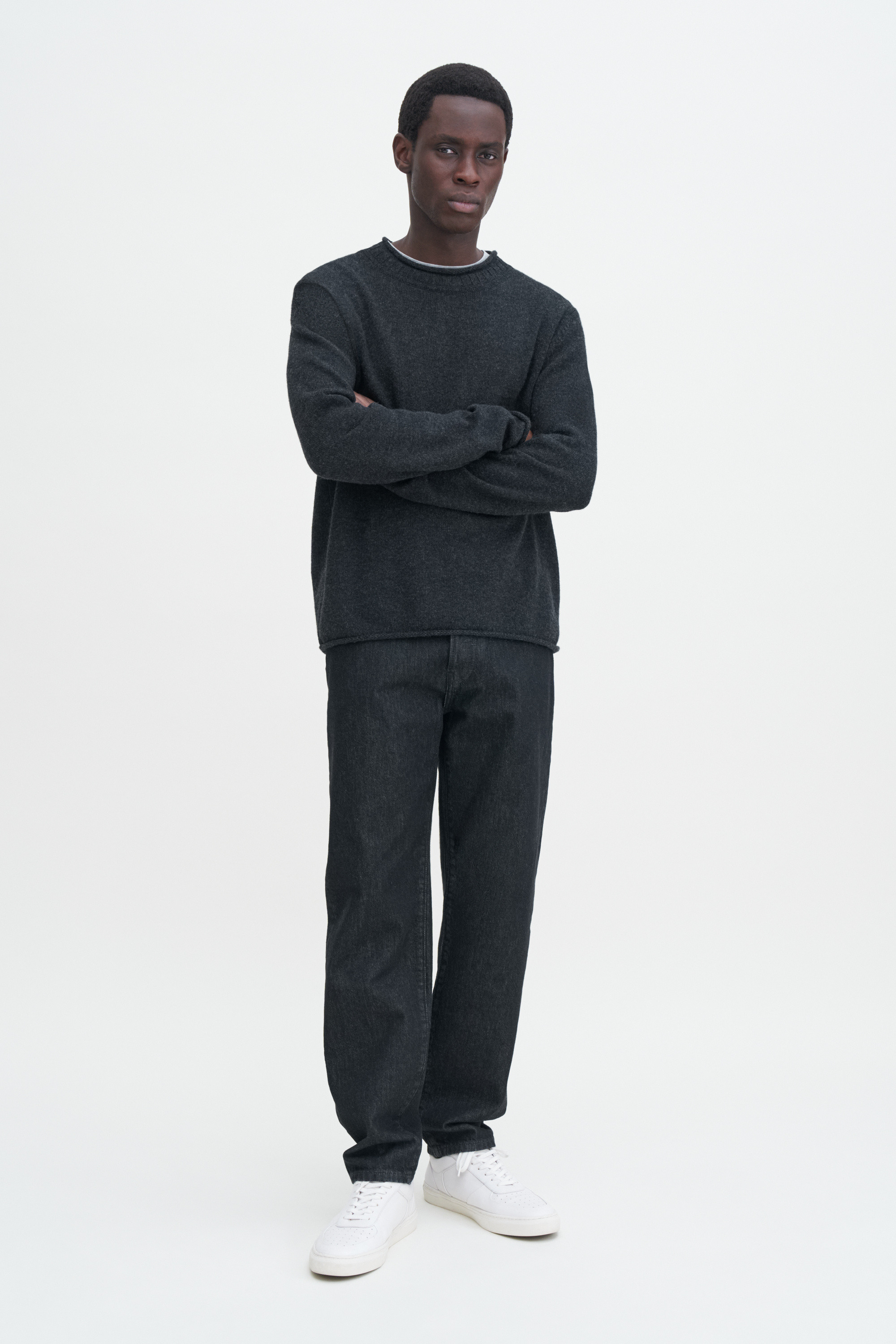 Filippa K Rolled Hem Sweater In Grey