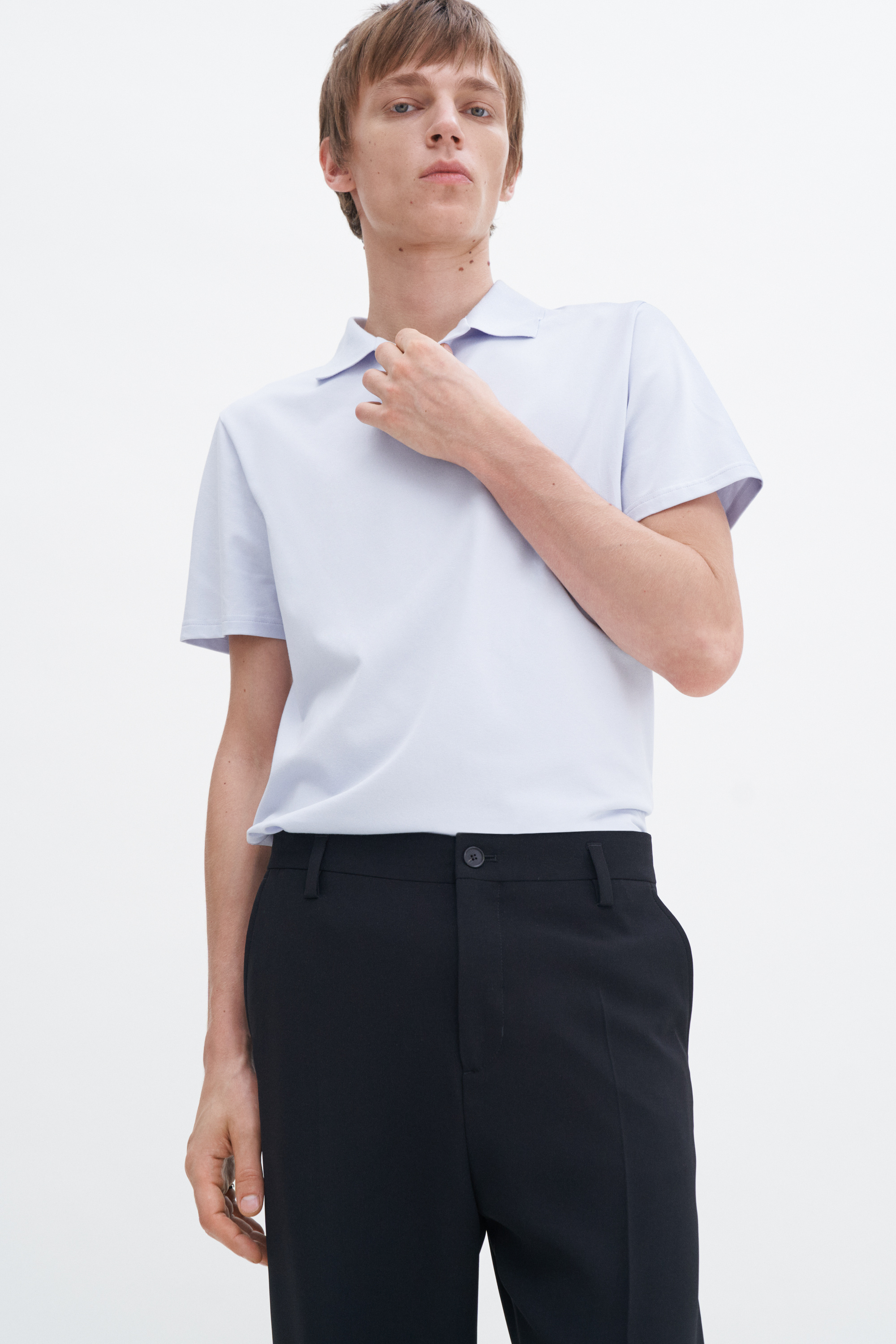 Filippa K Stretch Cotton Polo T-shirt In Blue