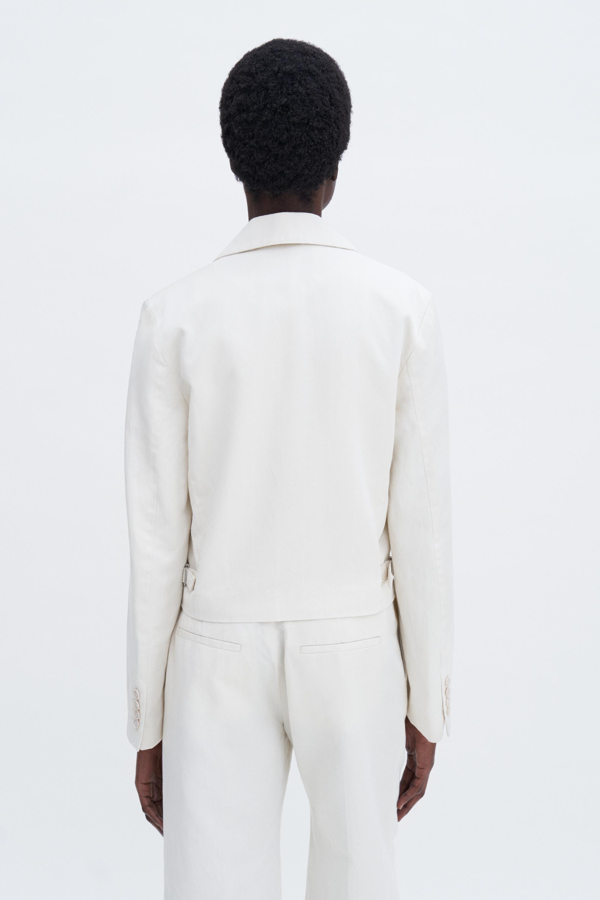Filippa K Patch Pocket Cotton Linen Jacket In Stripes,prints