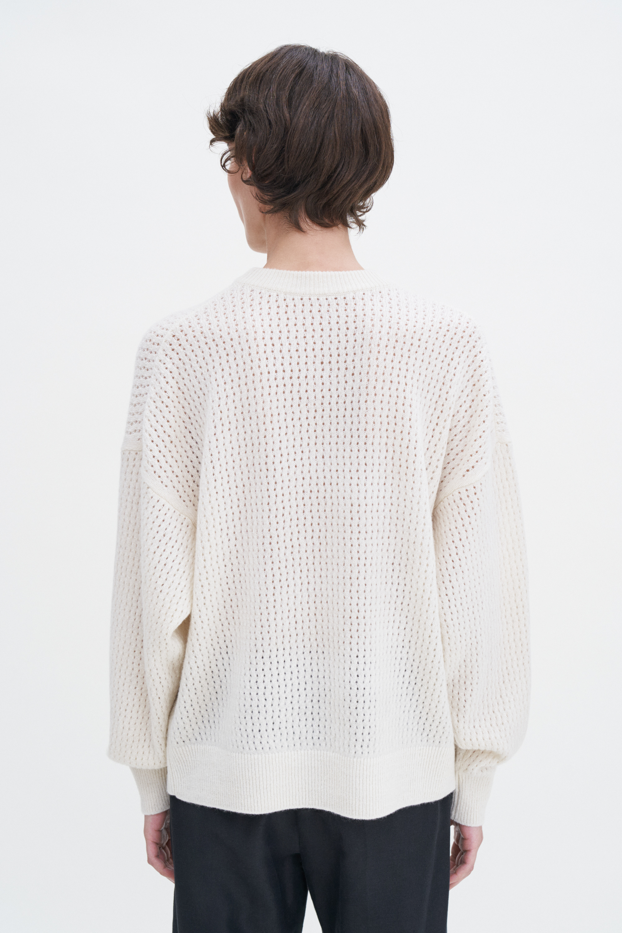 Shop Filippa K Pointelle Knit Sweater In White