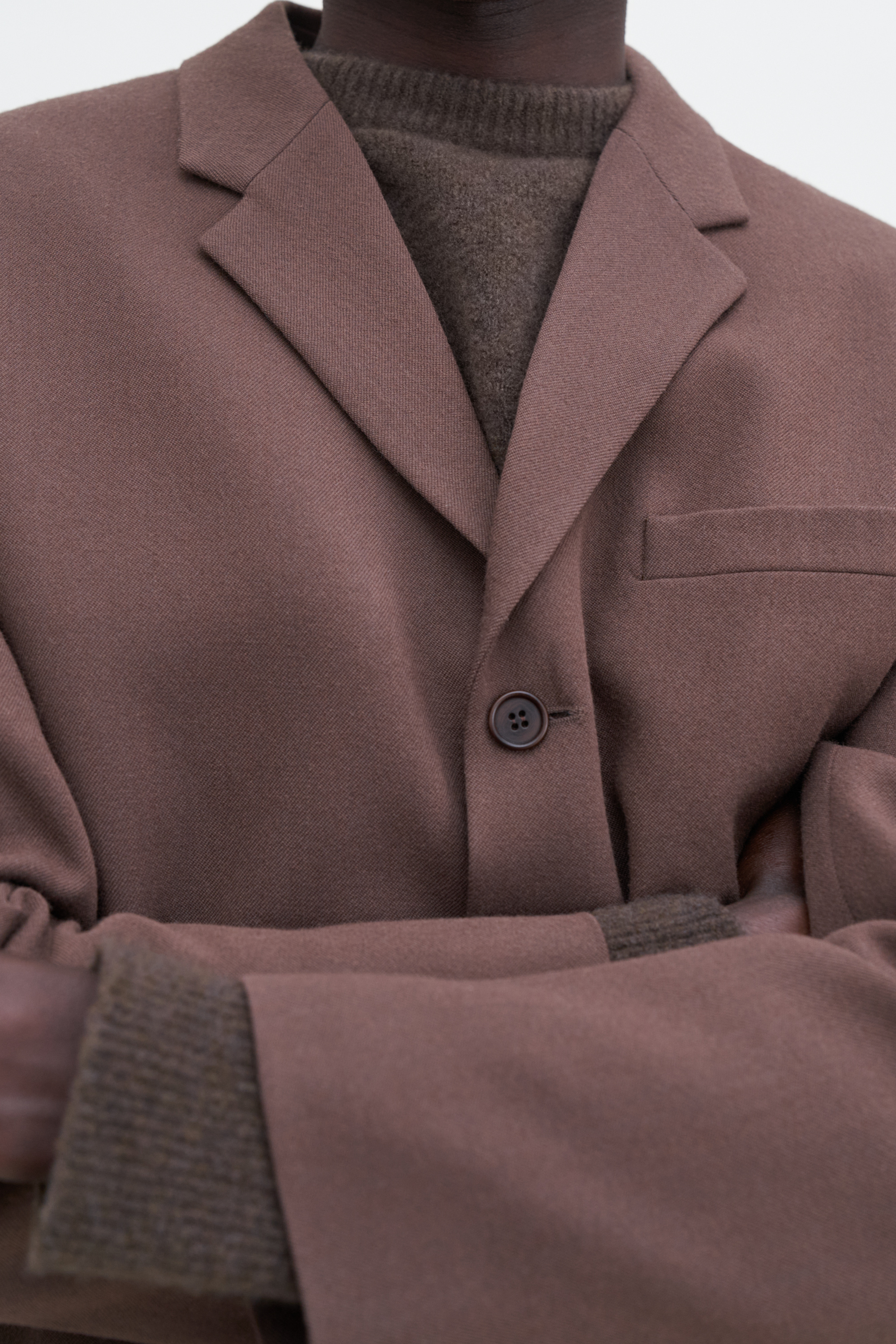 Filippa K Single Breasted Wool Blazer In Brown