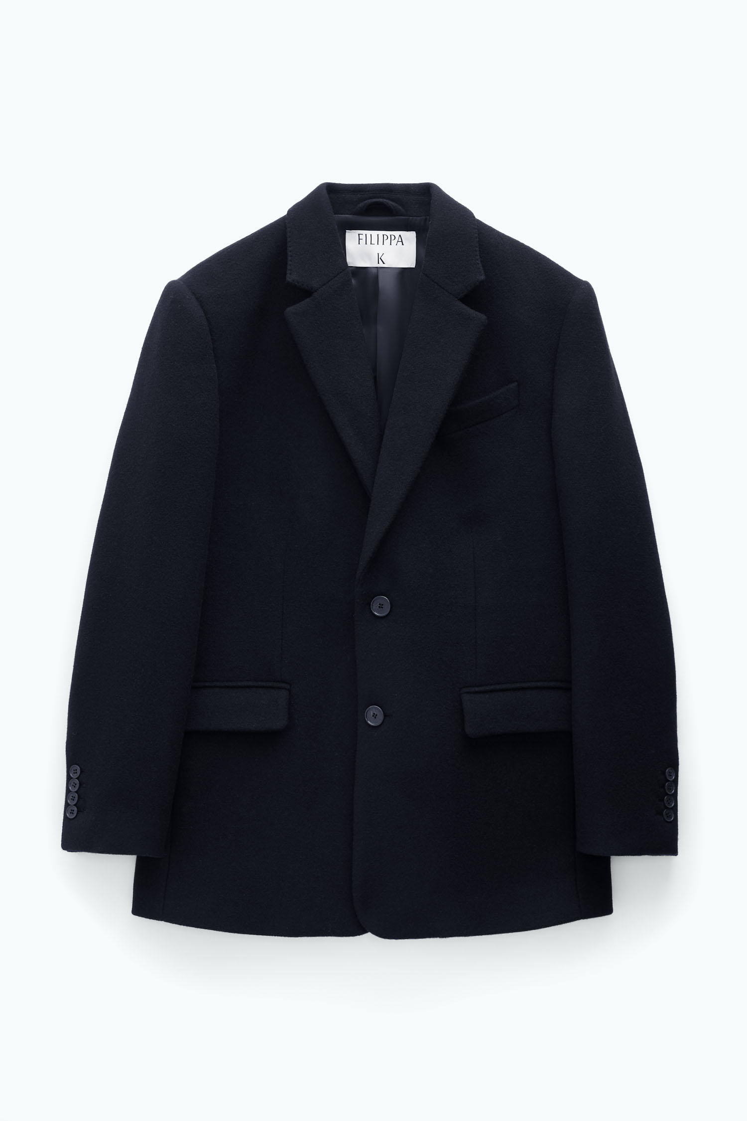 Shop Filippa K Wool Blazer Coat In Black
