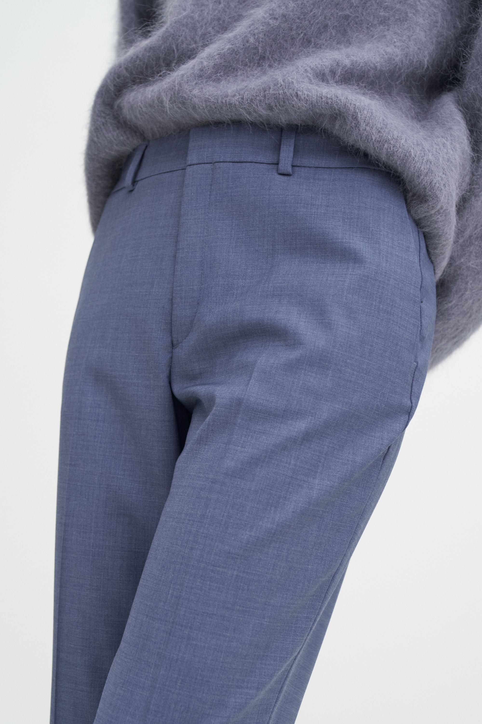Filippa K Emma Cropped Cool Wool Trousers In Blue