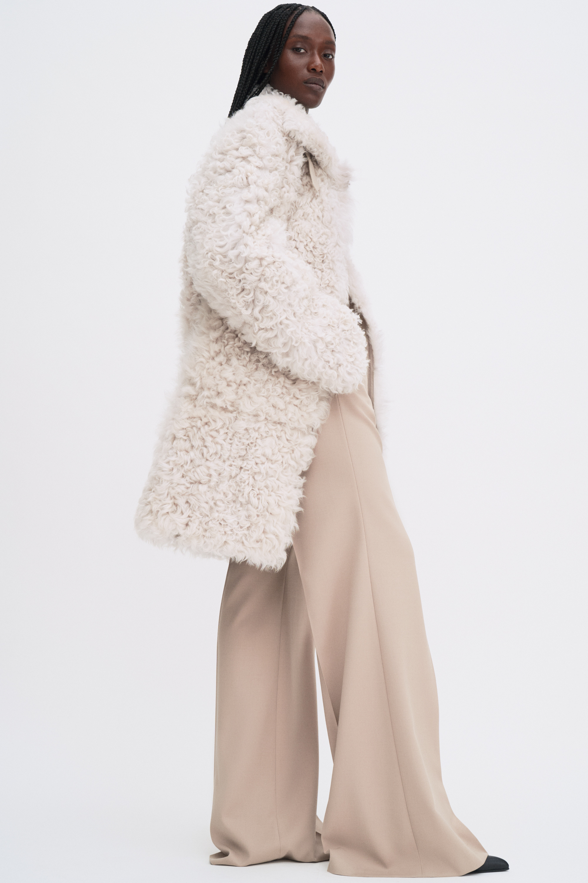 Filippa K Reversible Shearling Coat In White
