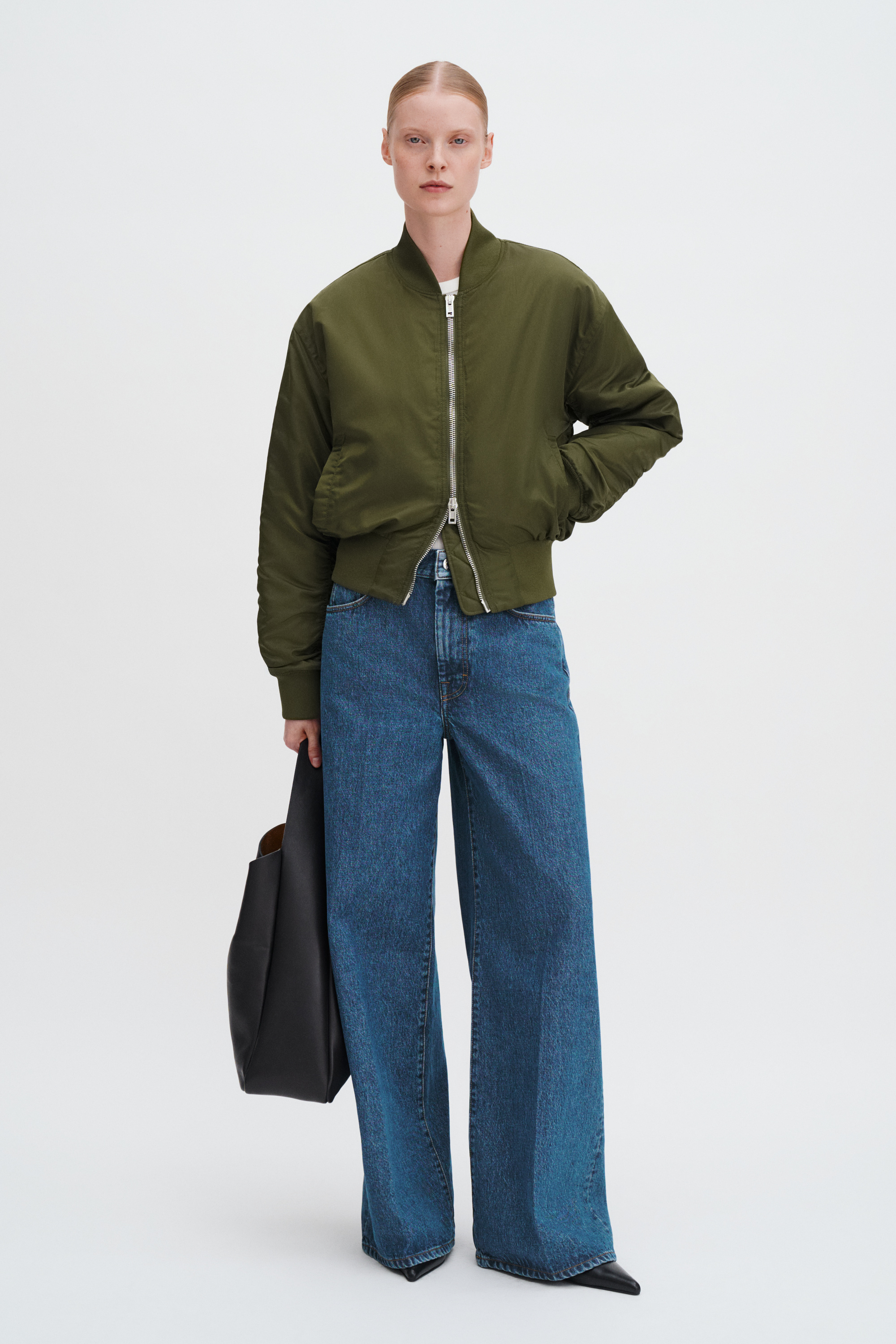 Filippa K Nylon Zip Jacket In Green