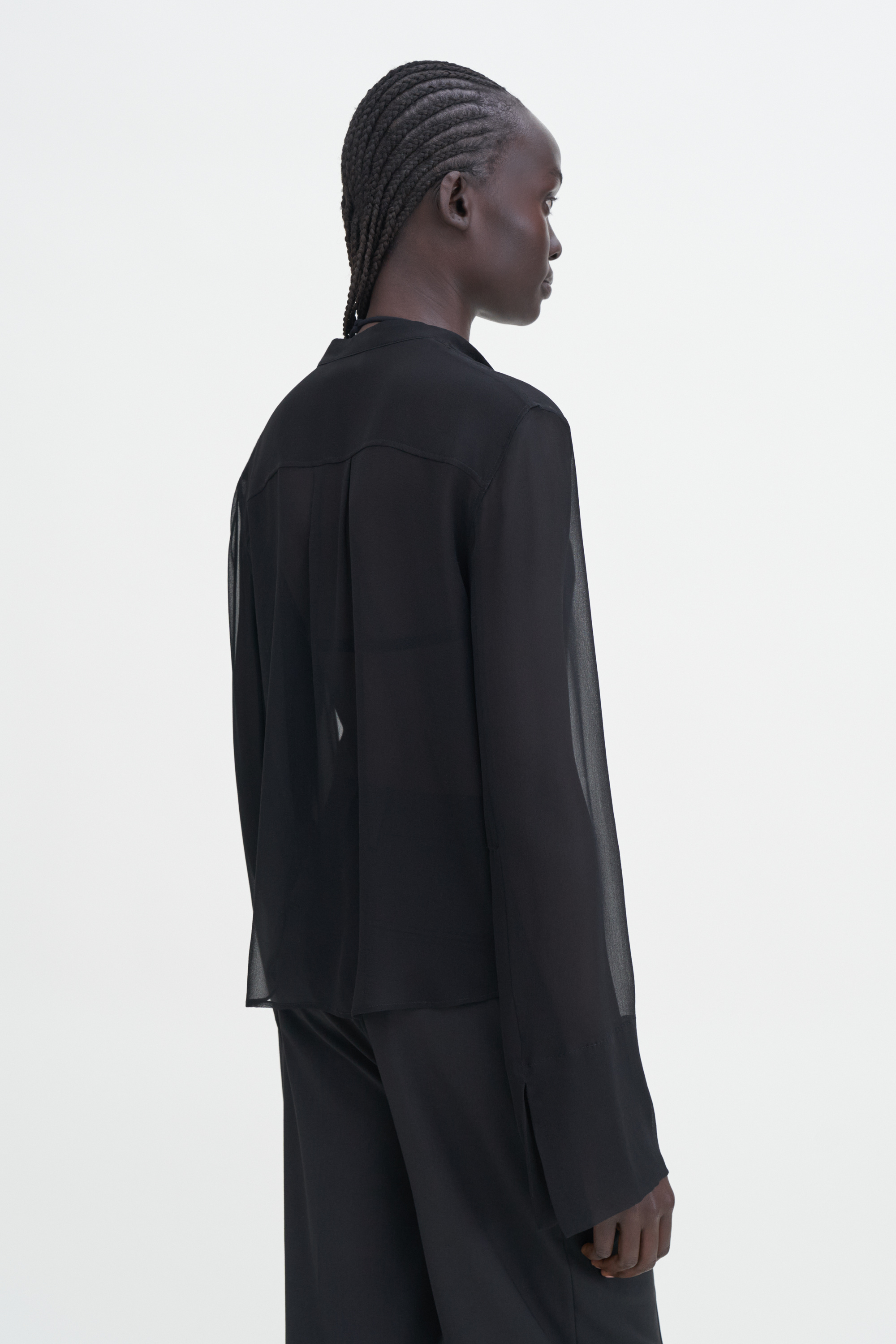 Filippa K Silk Placket Blouse In Black