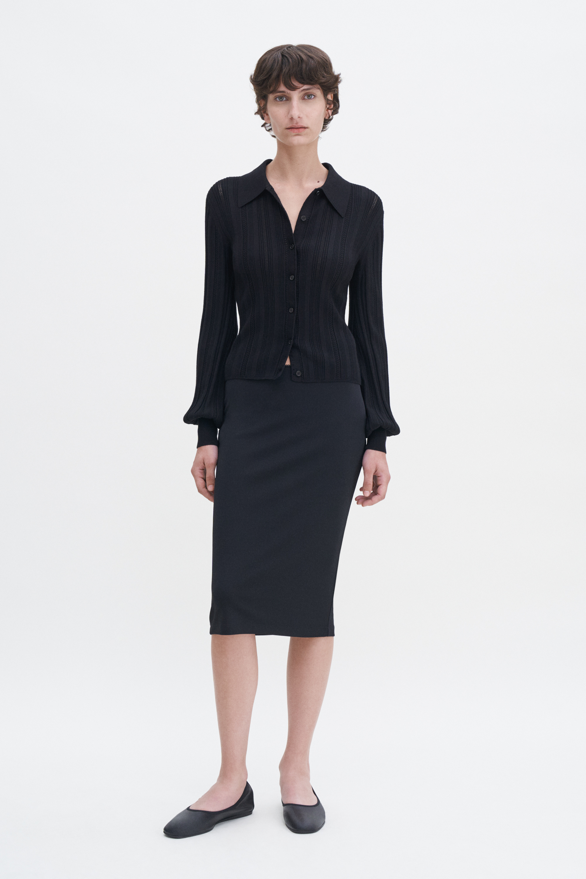 Filippa K Braid Knit Cardigan In Black