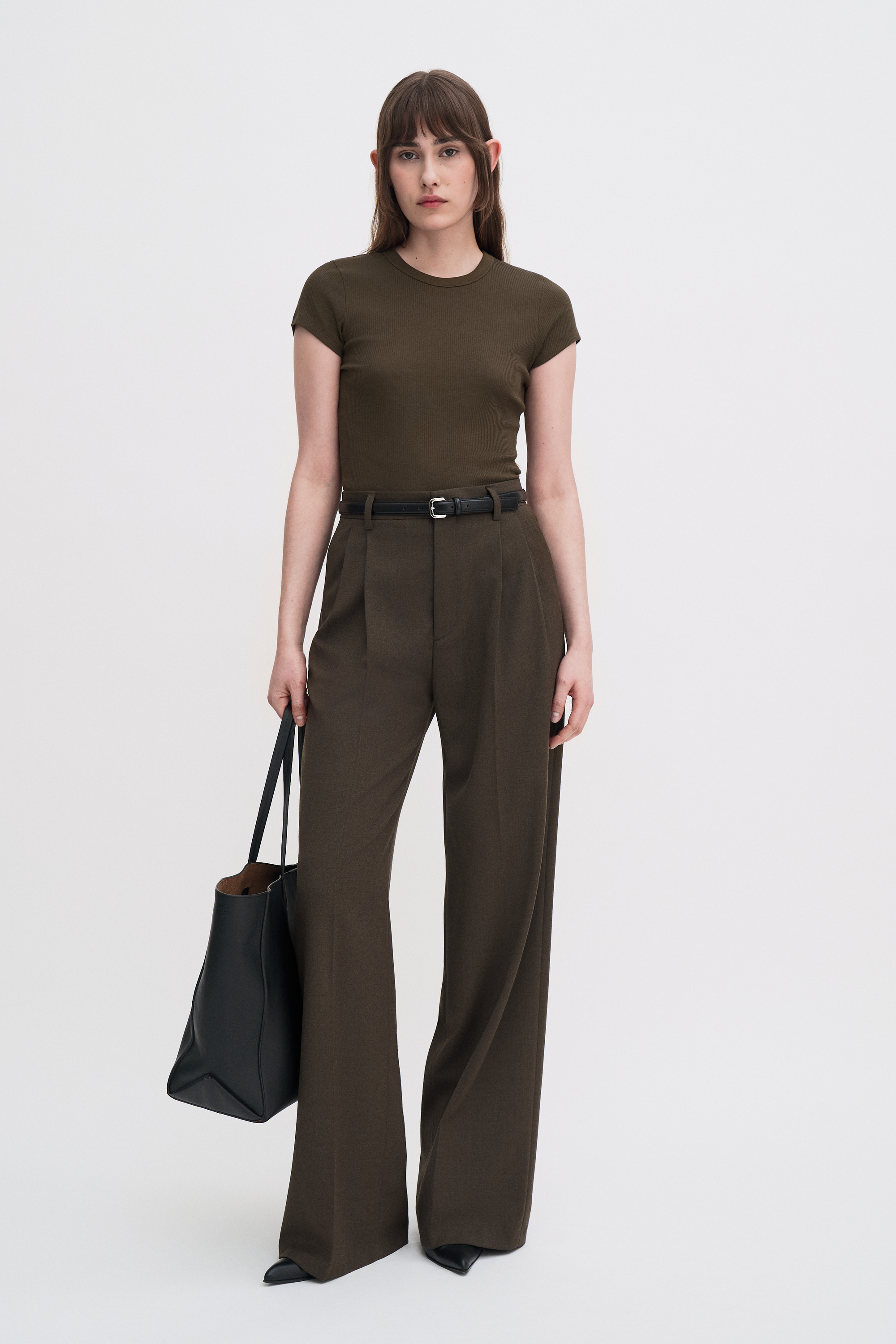 Filippa K Fine Rib Tee In Green