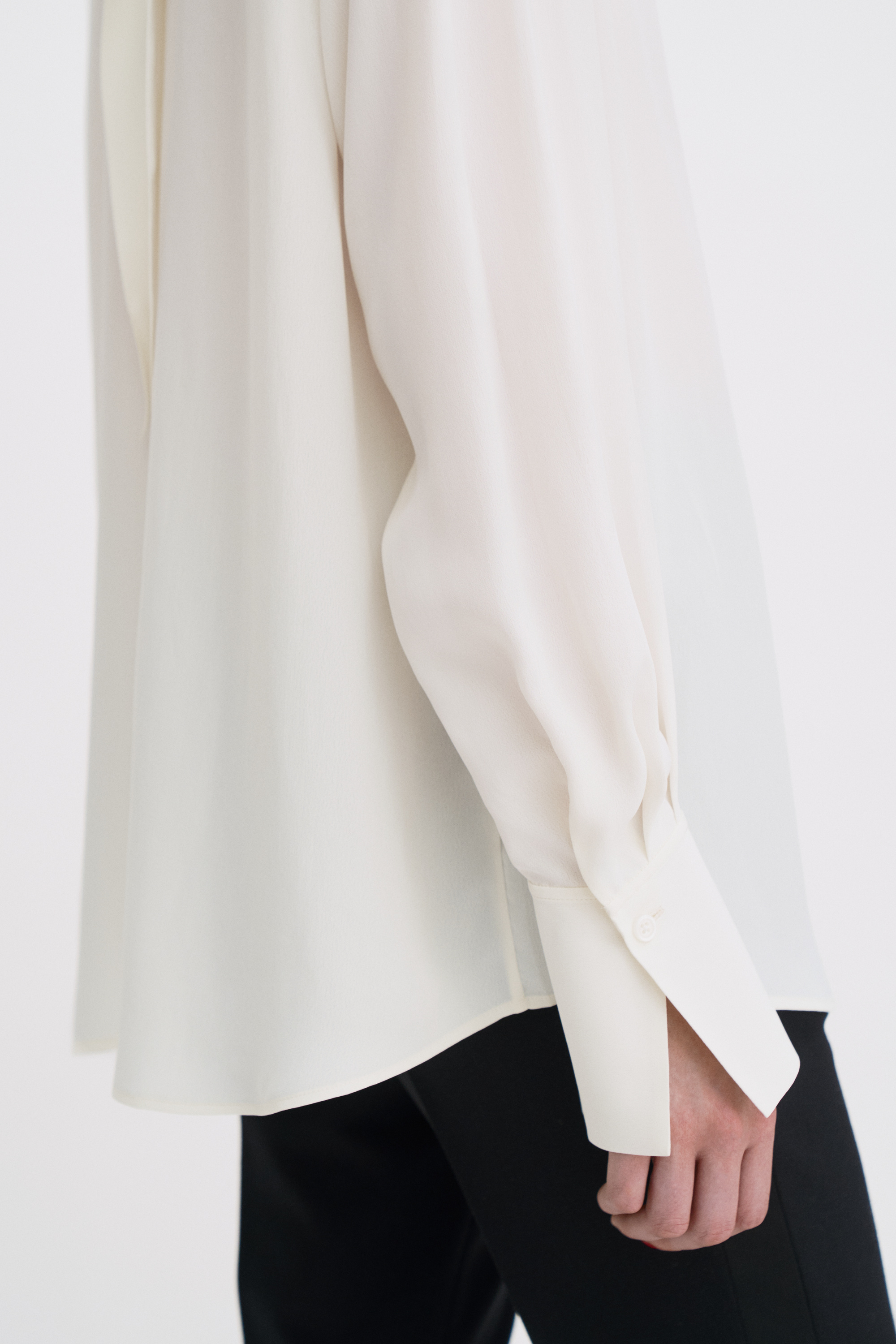 Filippa K Tie Neck Blouse In White