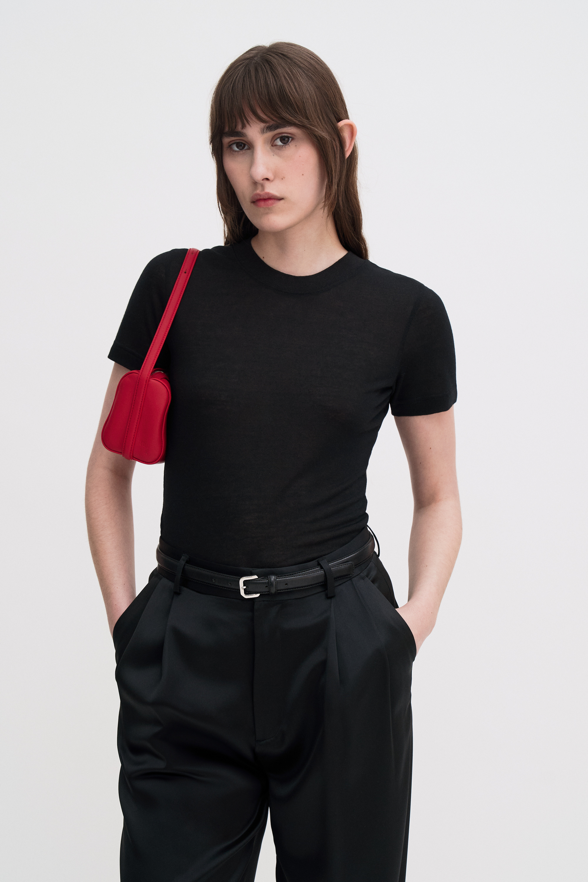 Filippa K Lyocell Cashmere Tee In Black