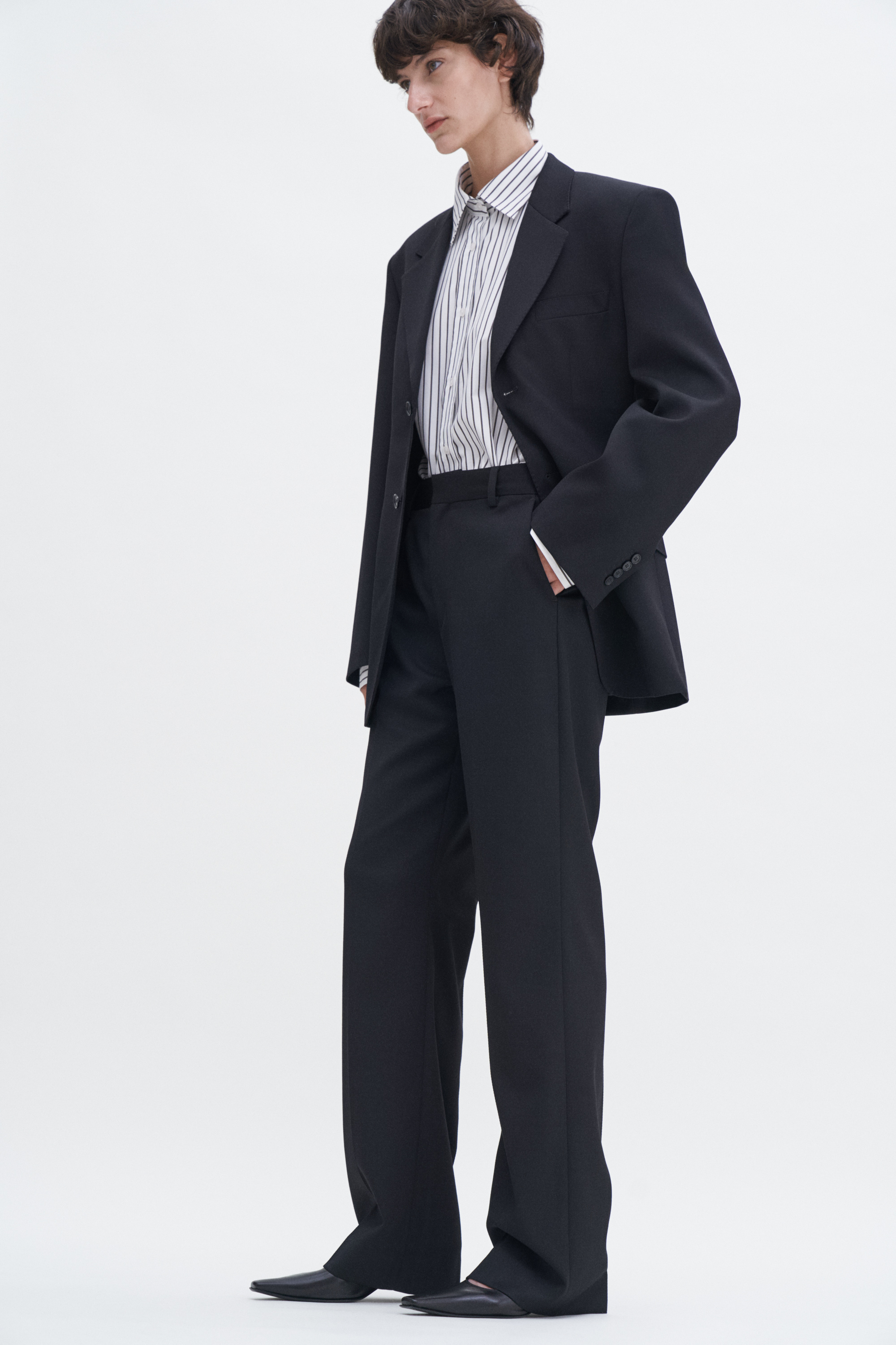 Filippa K High Waist Bootcut Trousers In Black