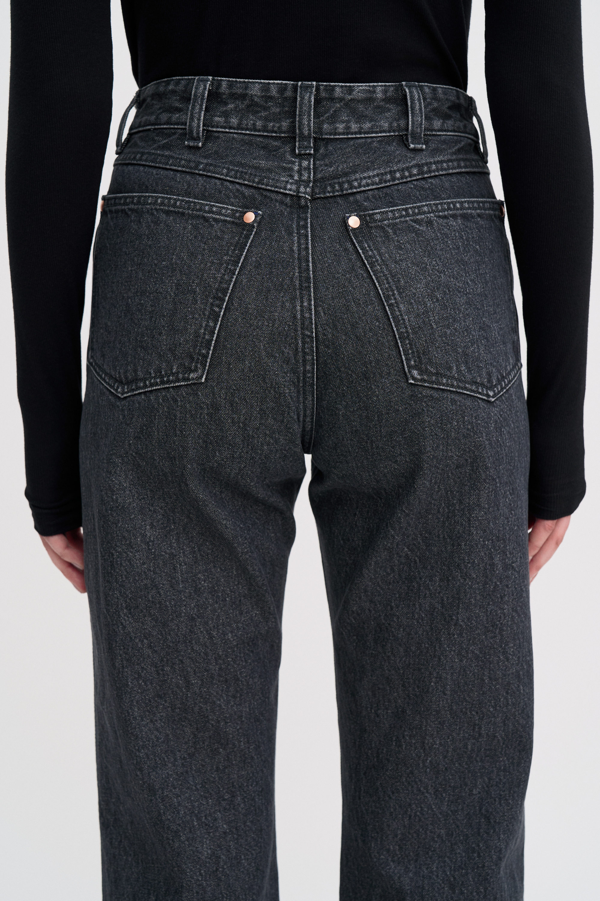 Filippa K High Waisted Cropped Jeans In Black