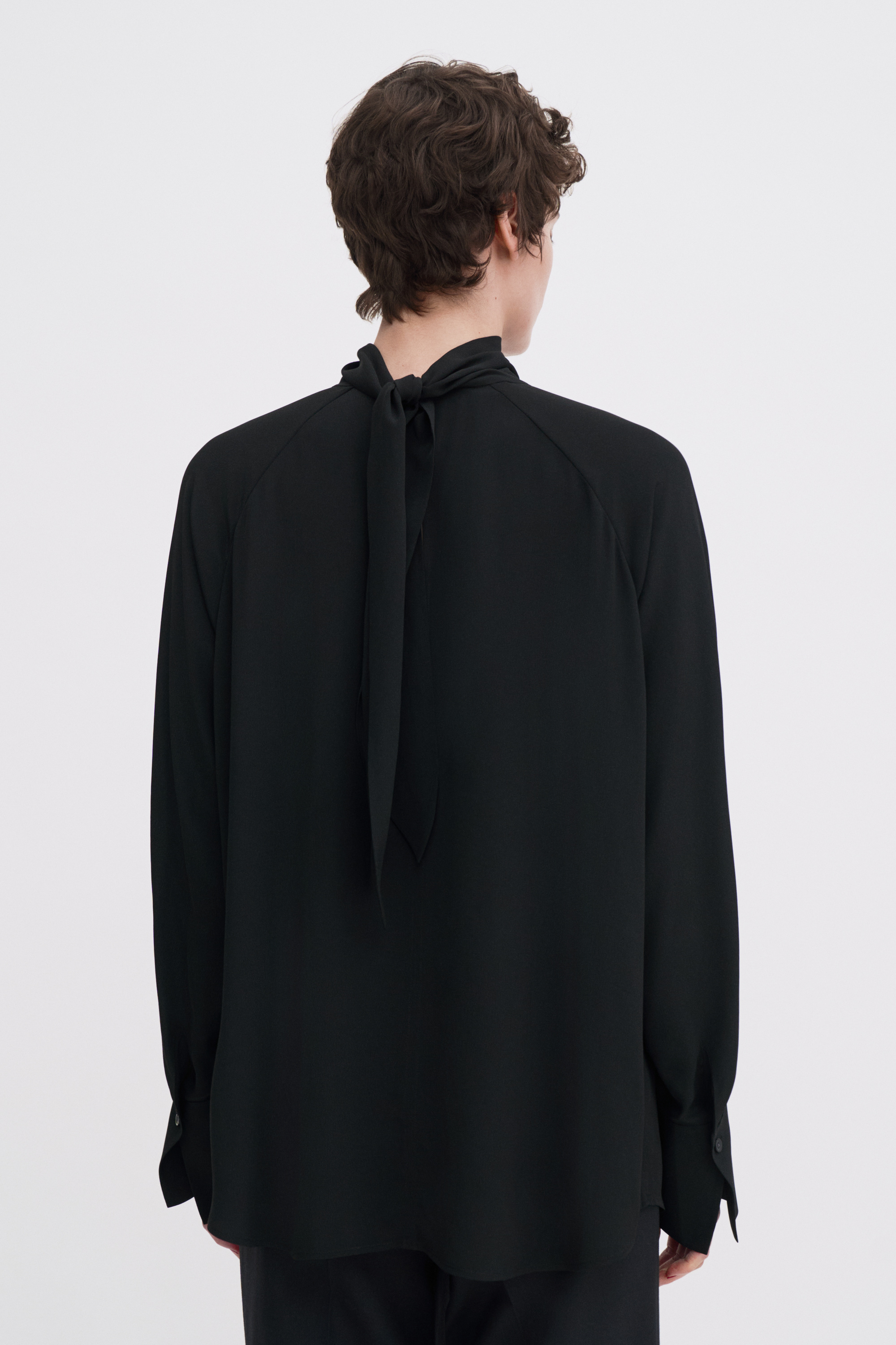 Filippa K Tie Neck Blouse In Black