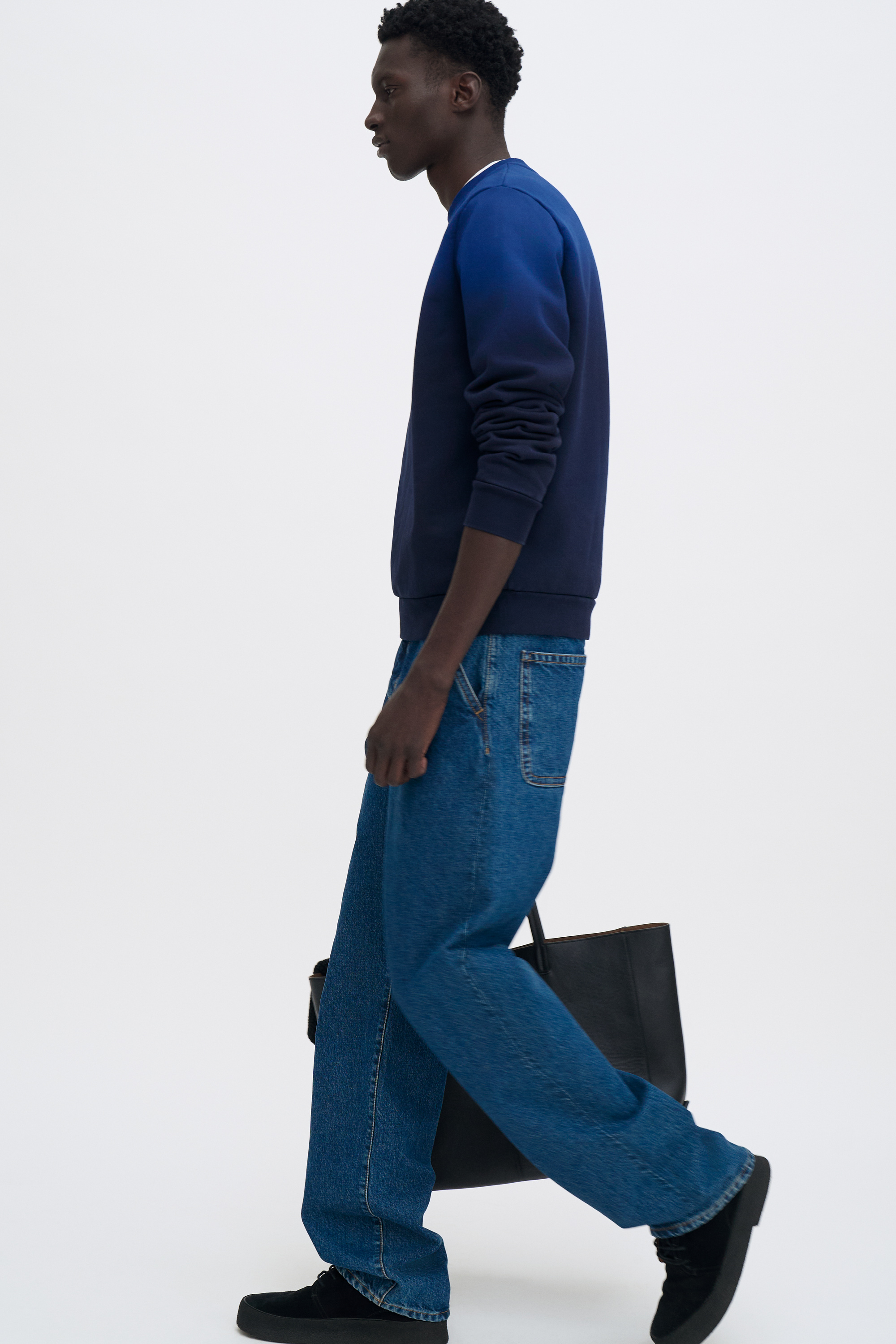 Filippa K Cotton Dip-dyed Sweatshirt In Blue