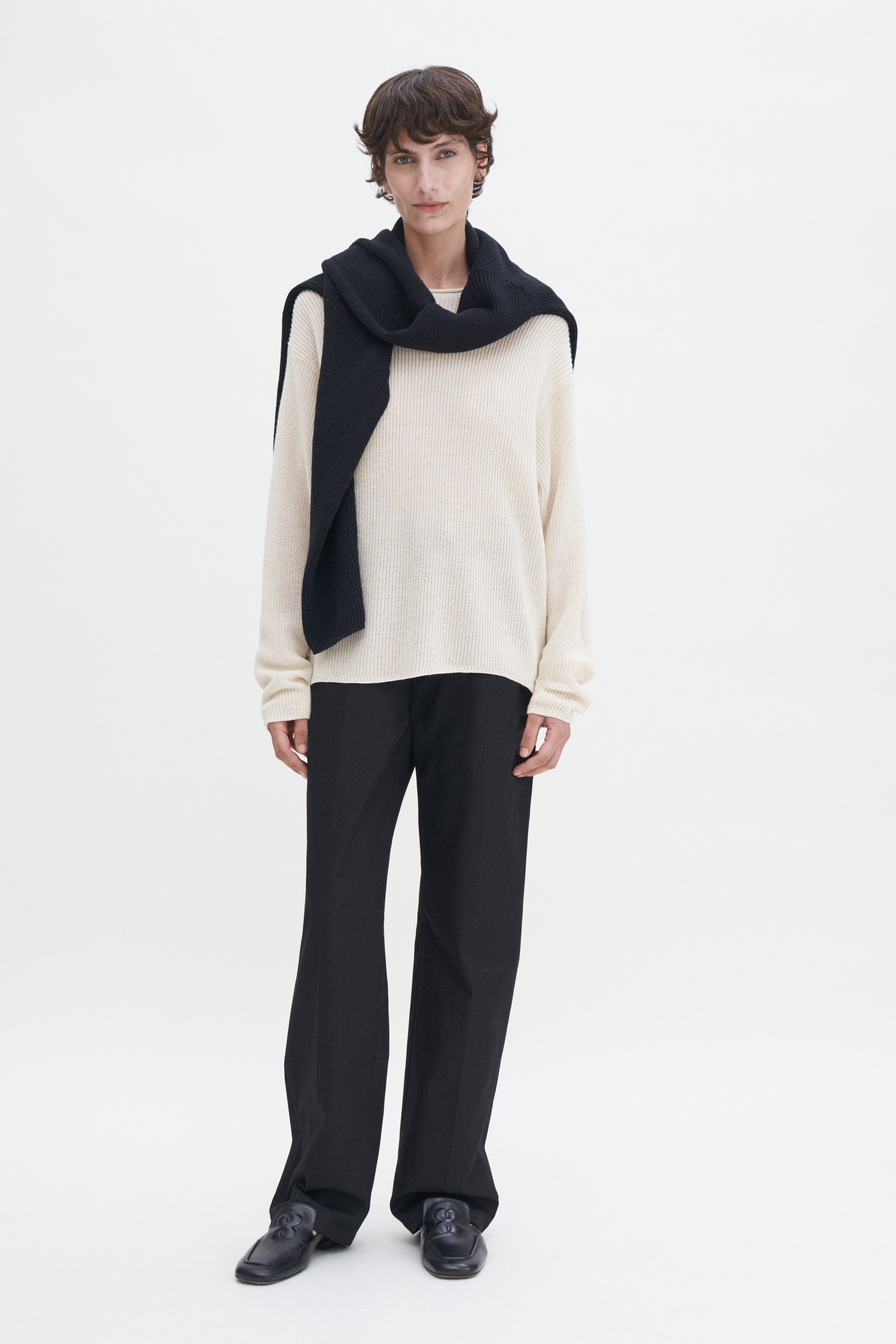 Filippa K Relaxed Linen Sweater In White