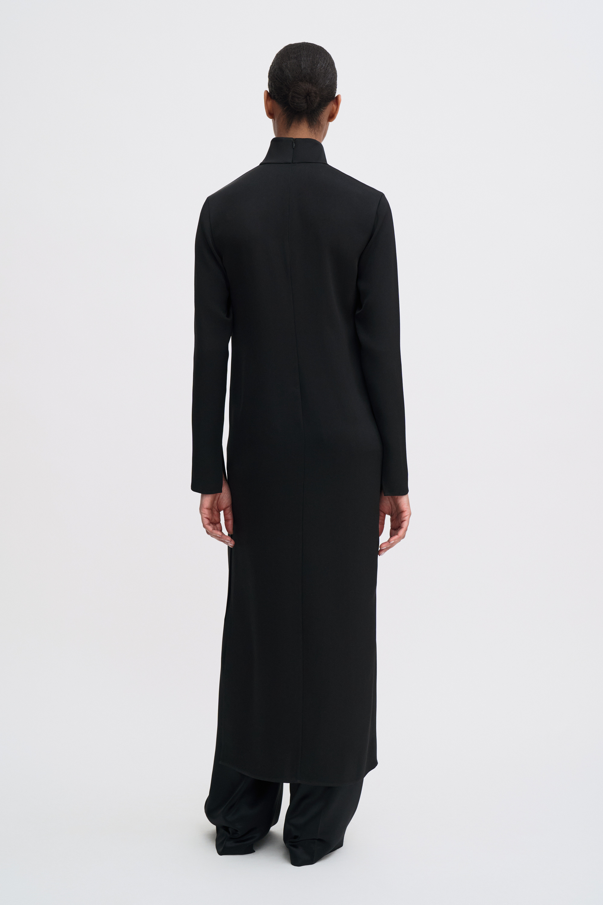 Filippa K Turtleneck Satin Dress In Black