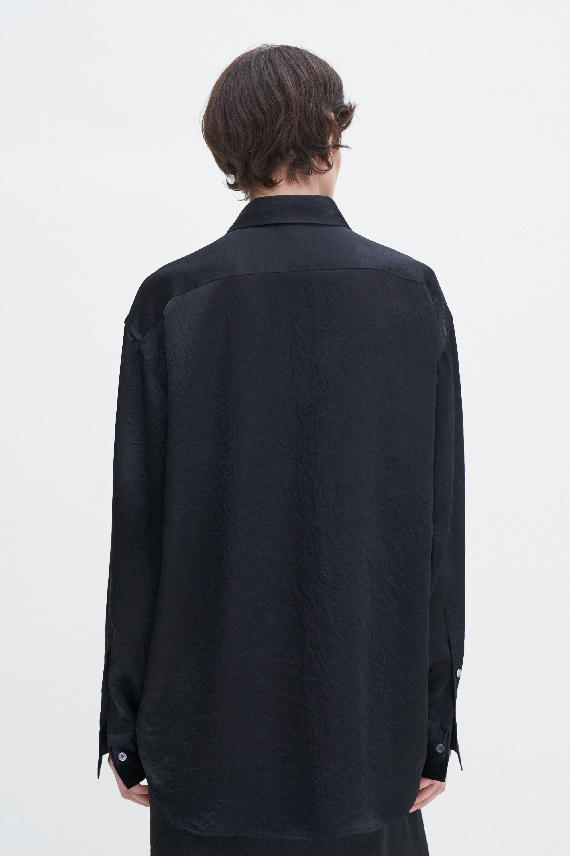 Filippa K Crinkle Shirt In Black