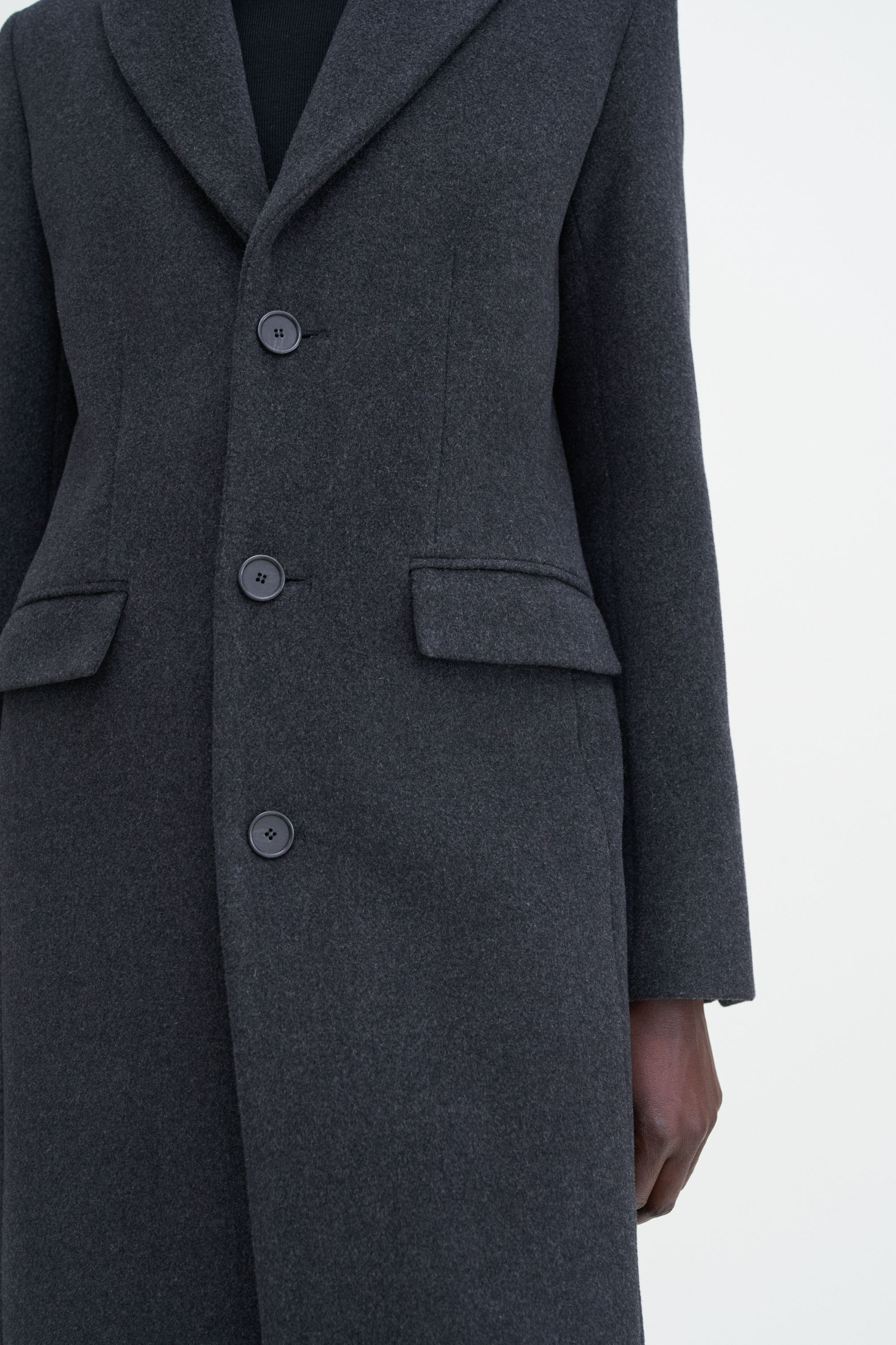 Filippa K 93 Slim Wool Coat In Grey