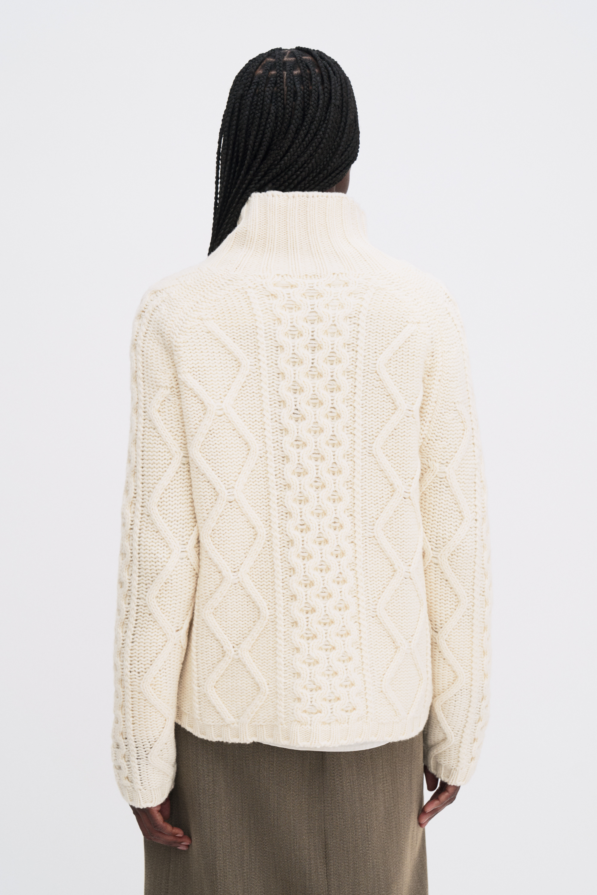 Filippa K Wool Cable Knit Sweater In White