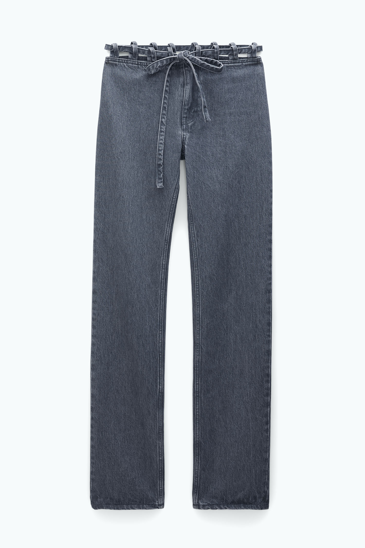 Shop Filippa K Lace Waist Jeans In Grey