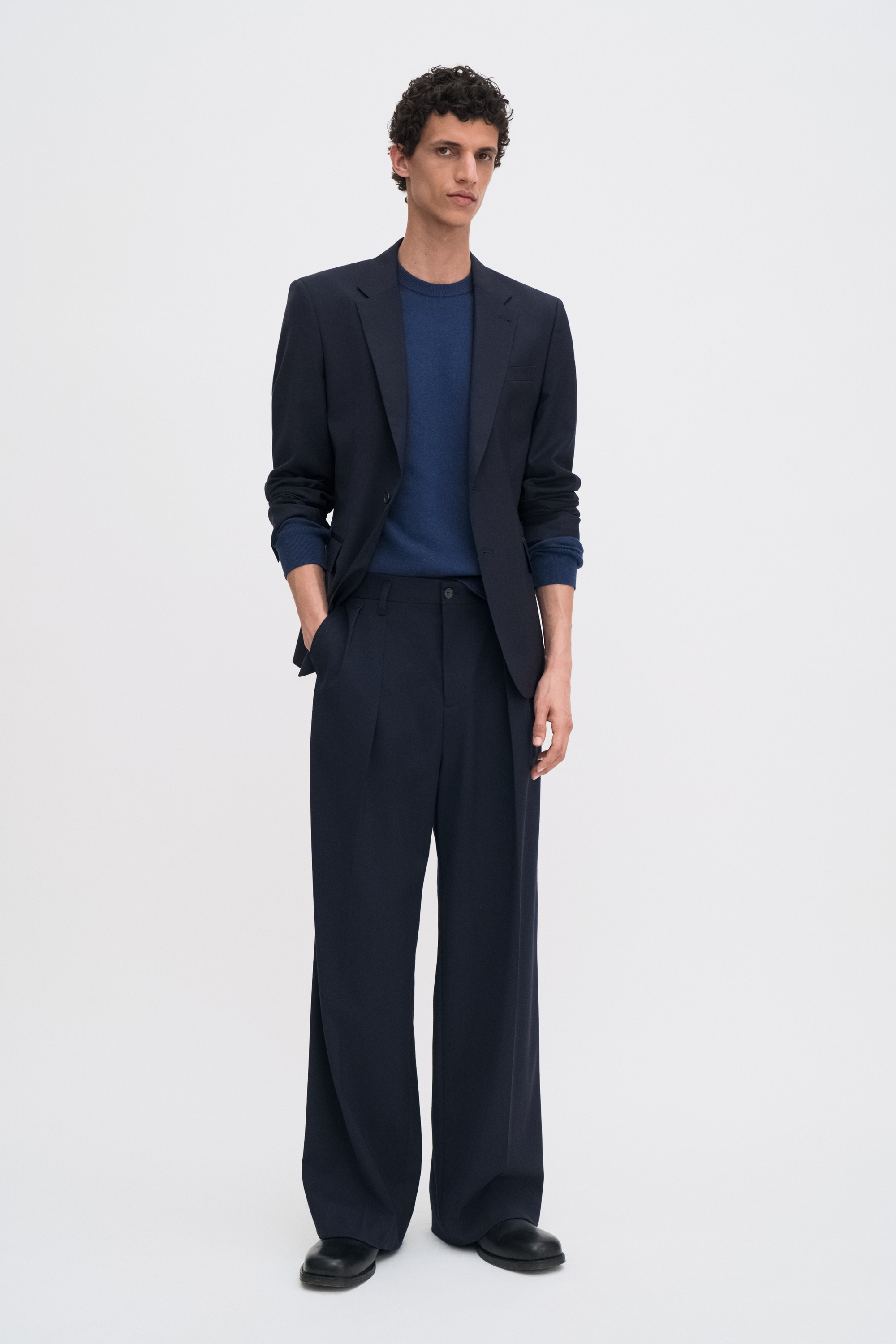 Filippa K Cotton Merino Sweater In Blue