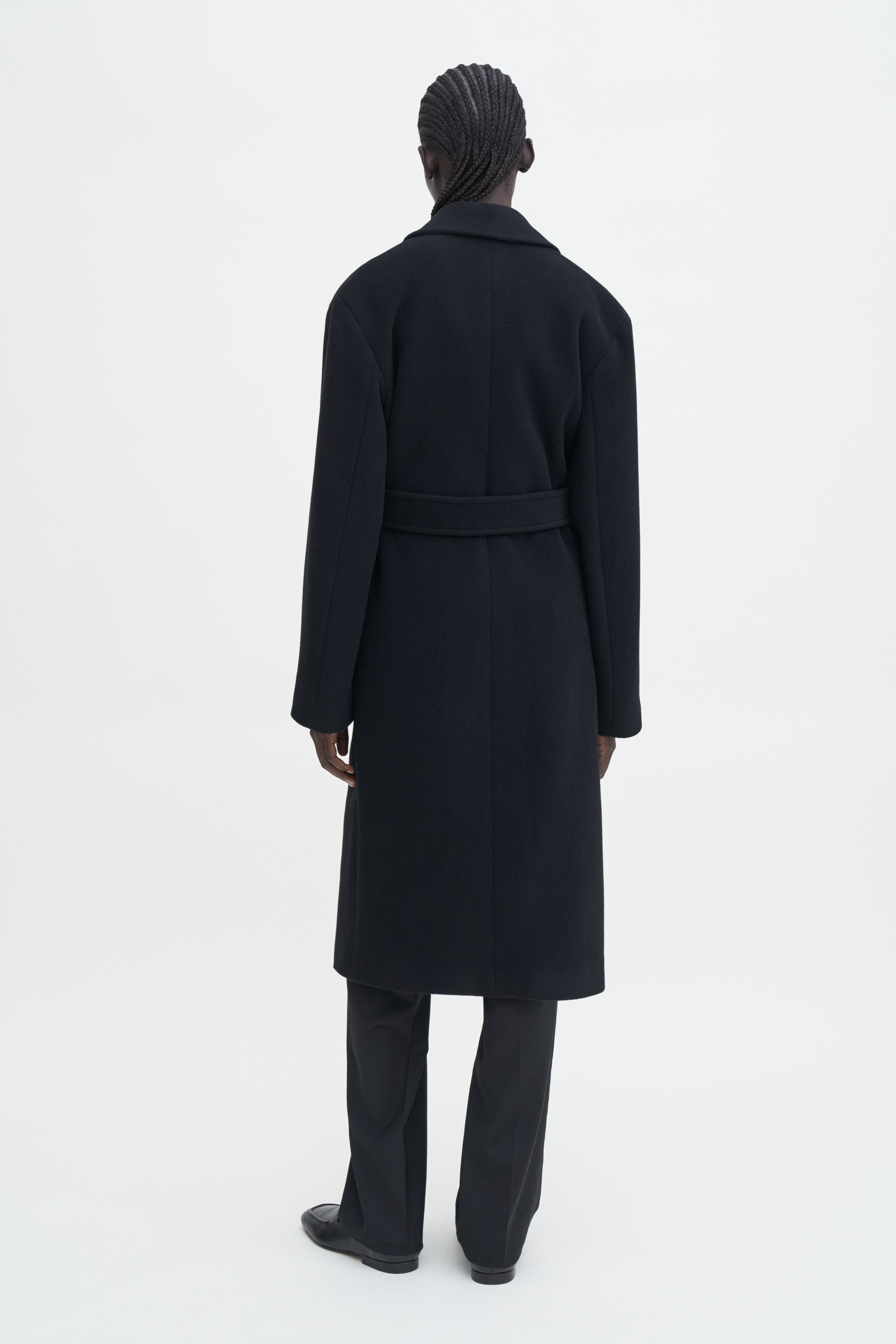 Filippa K Soft Wool Belted Coat In Black