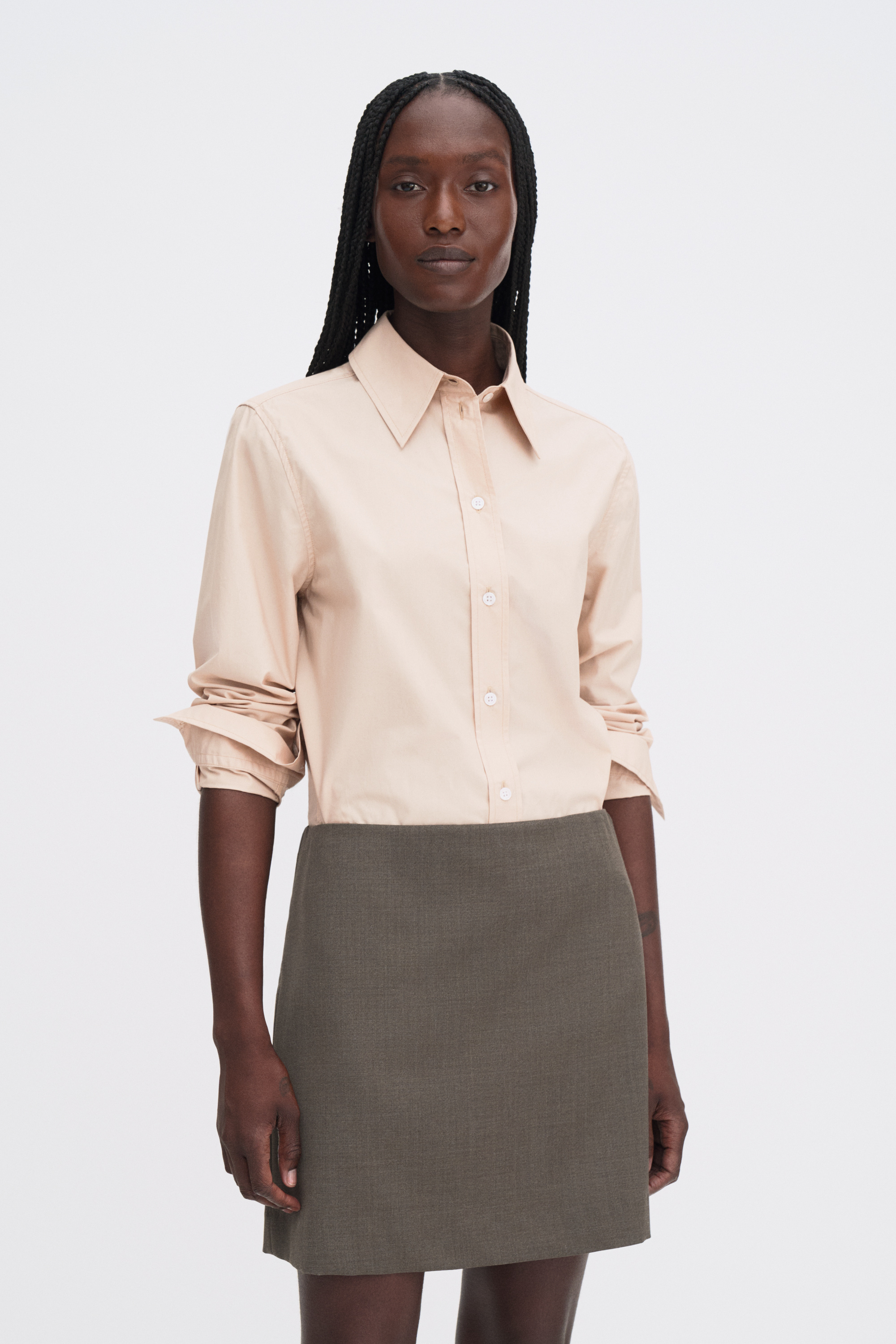 Filippa K Wool Mini Skirt In Brown