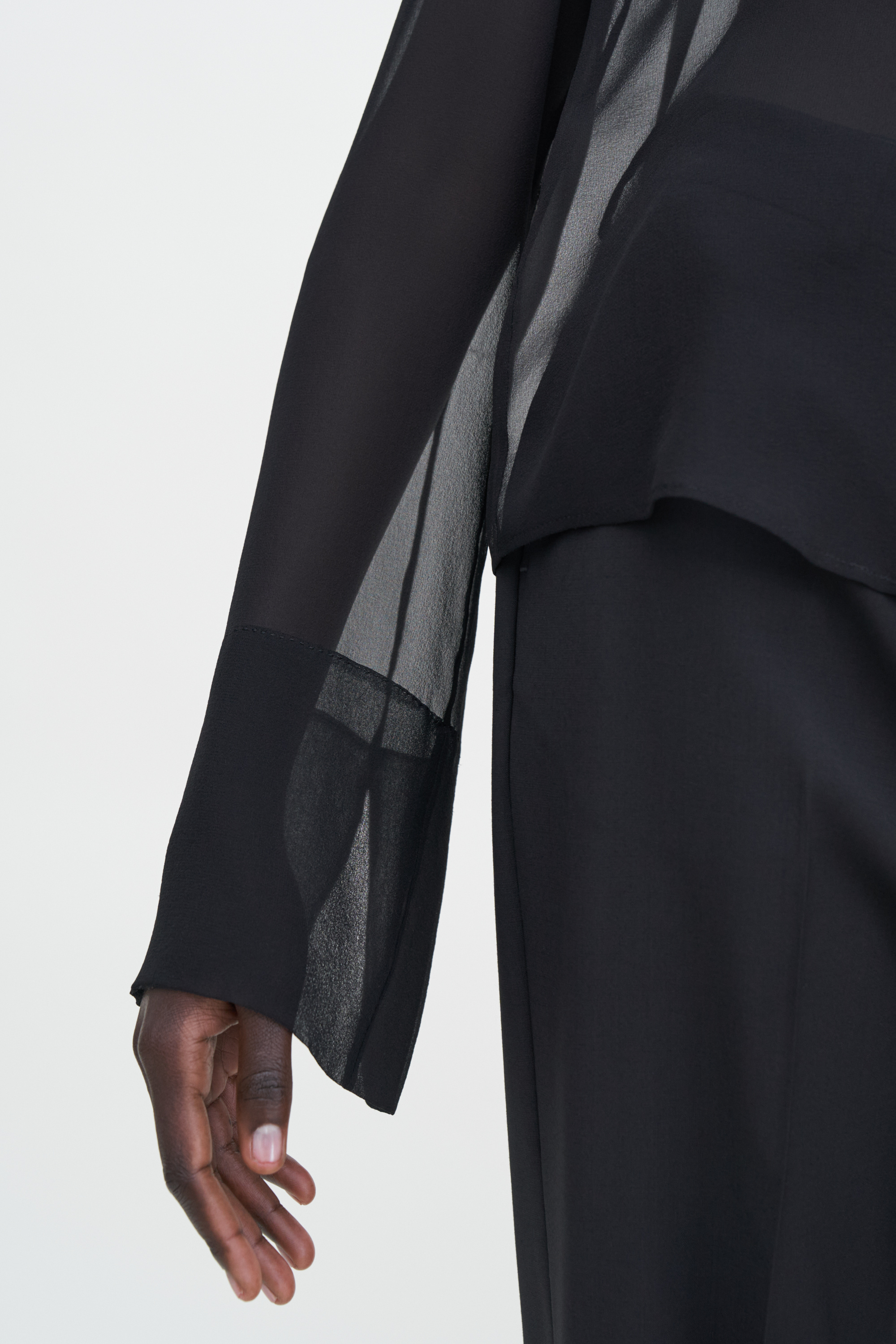 Filippa K Silk Placket Blouse In Black