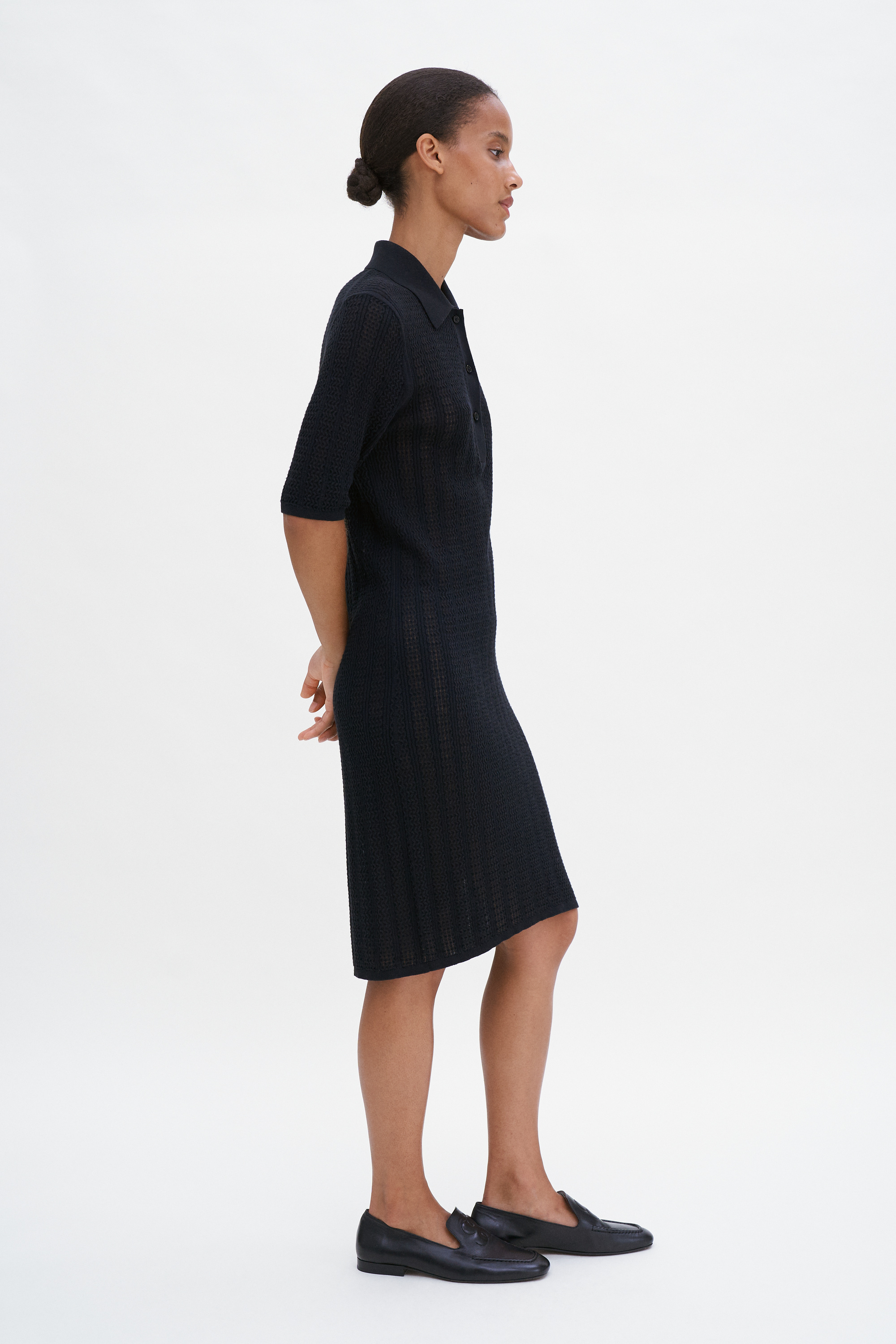 Filippa K Lace Knit Dress In Black