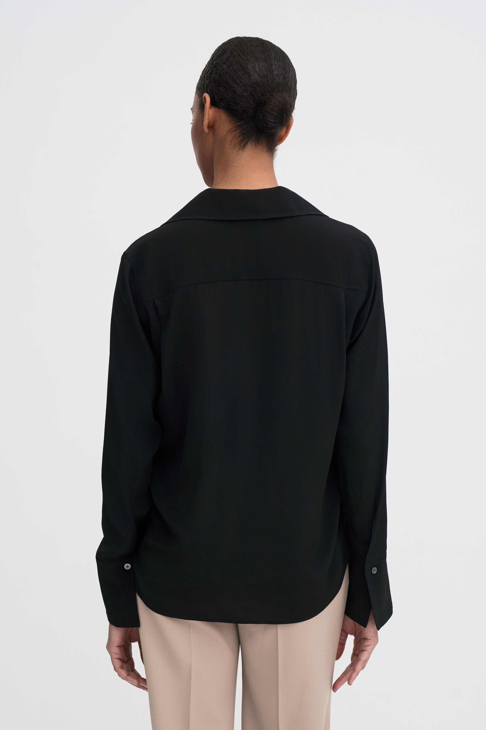 Filippa K Half Placket Blouse In Black