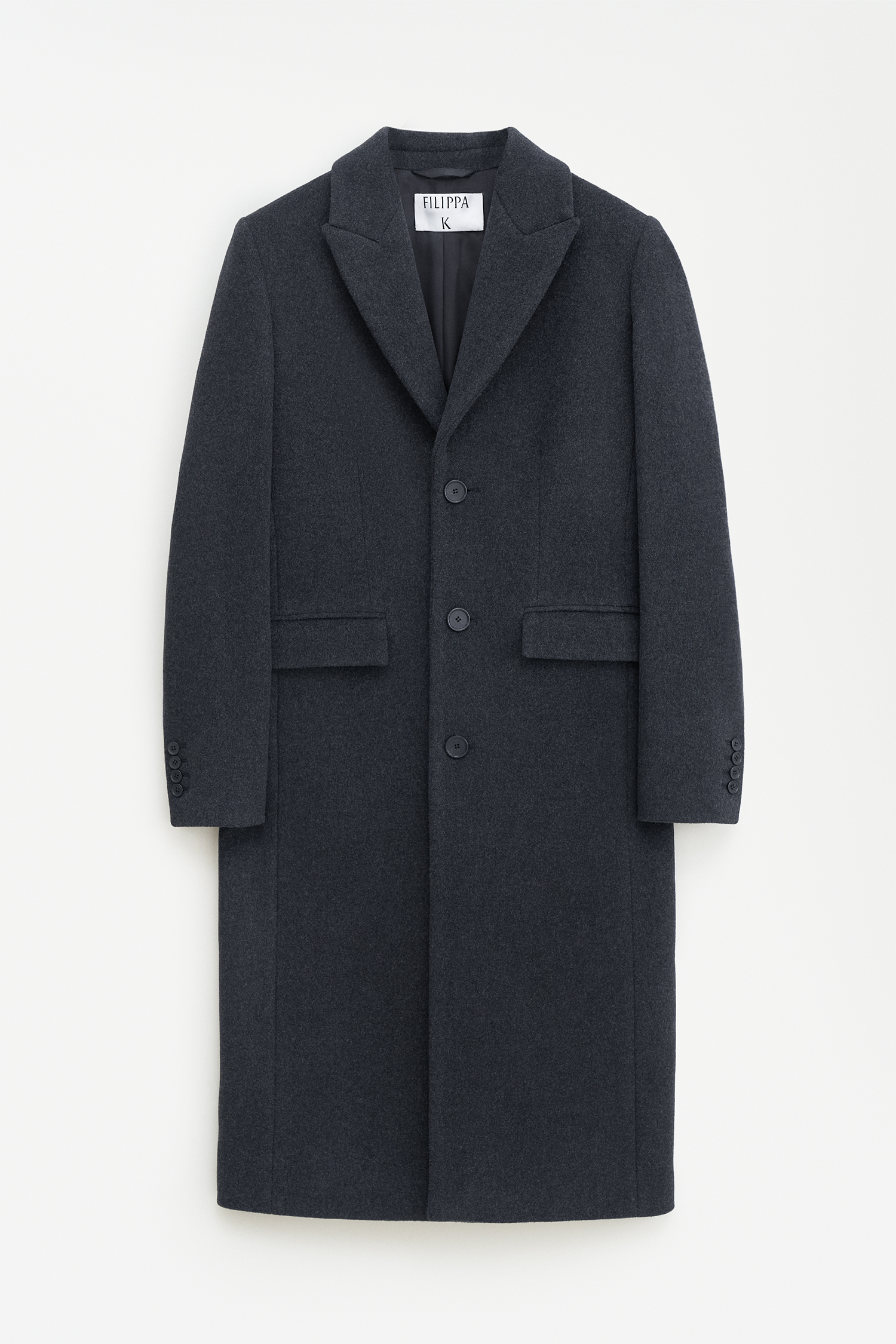 Filippa K 93 Slim Wool Coat In Grey