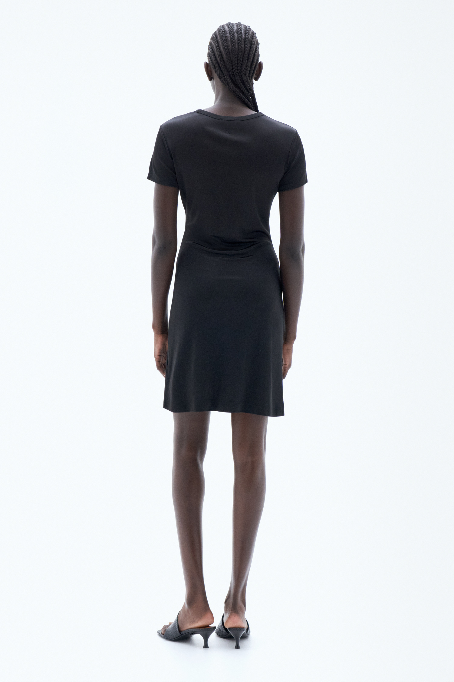 Shop Filippa K Shiny T-shirt Dress In Black