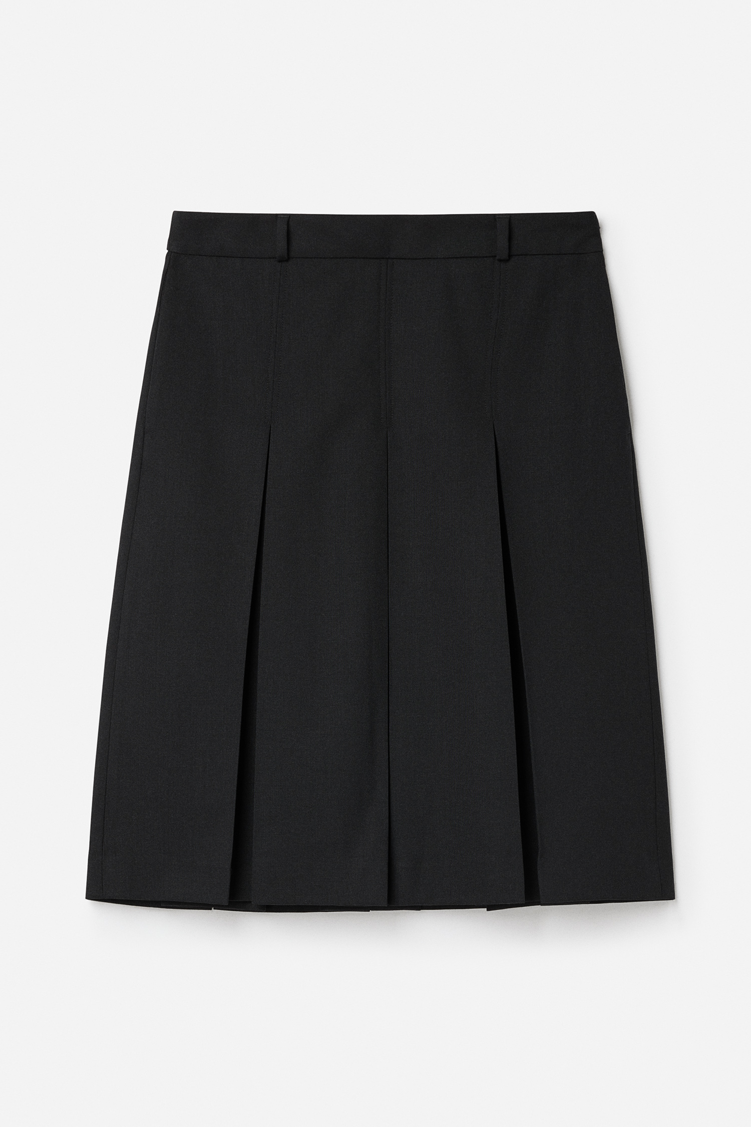Filippa K Pleated Wool Skirt In Black