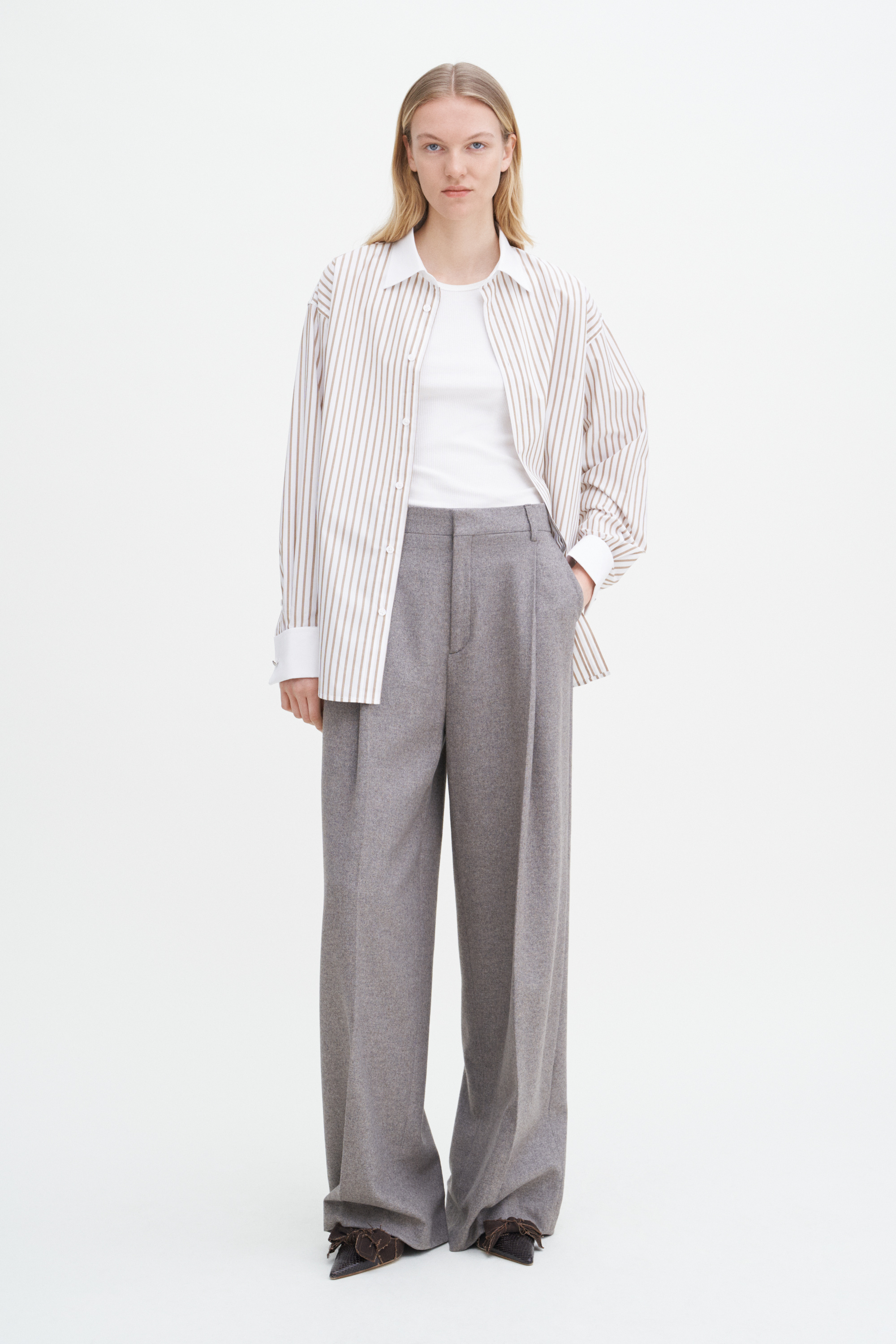 Filippa K Wide Pleated Flannel Trousers