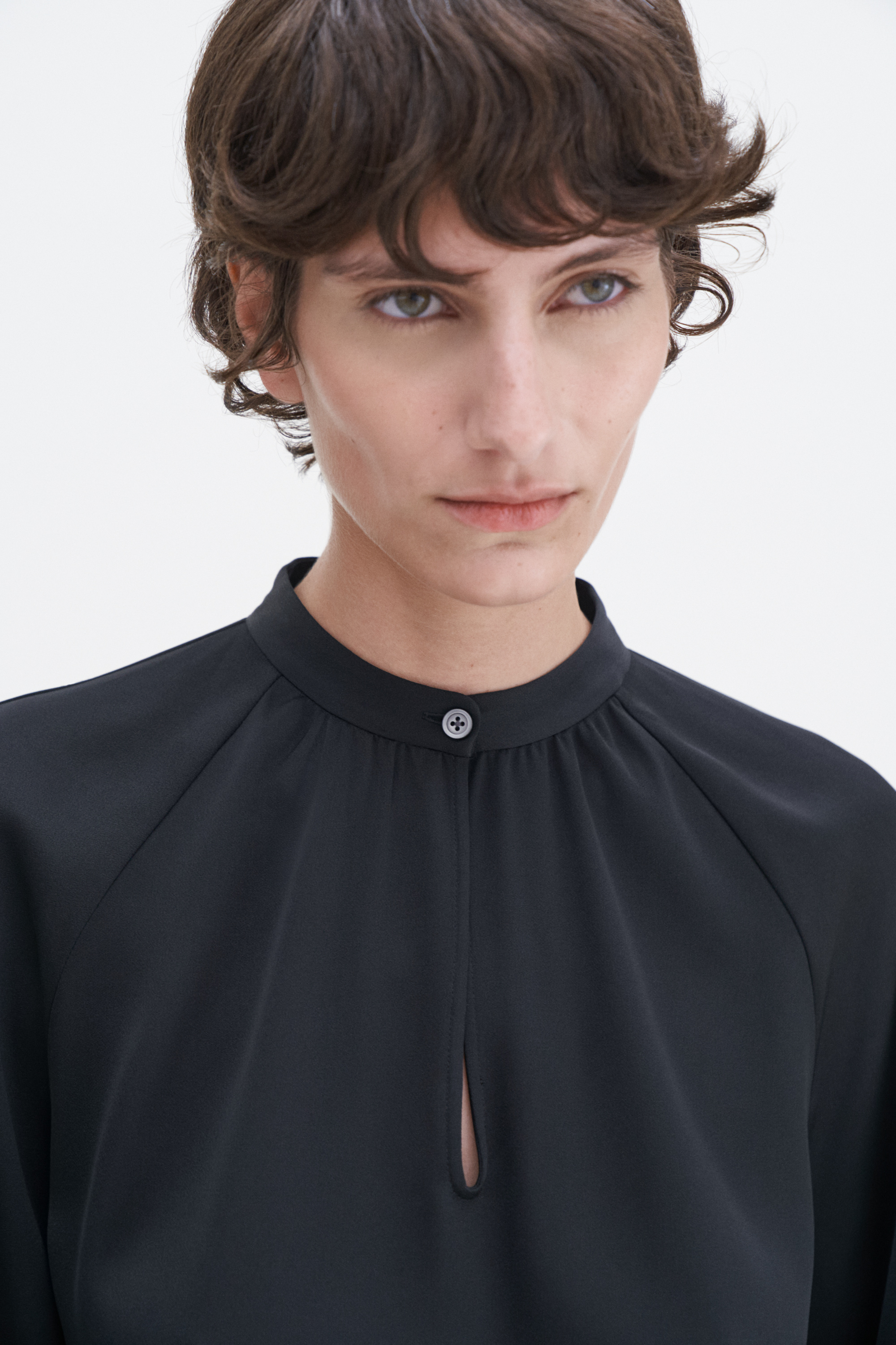 Filippa K Stand Collar Blouse In Black
