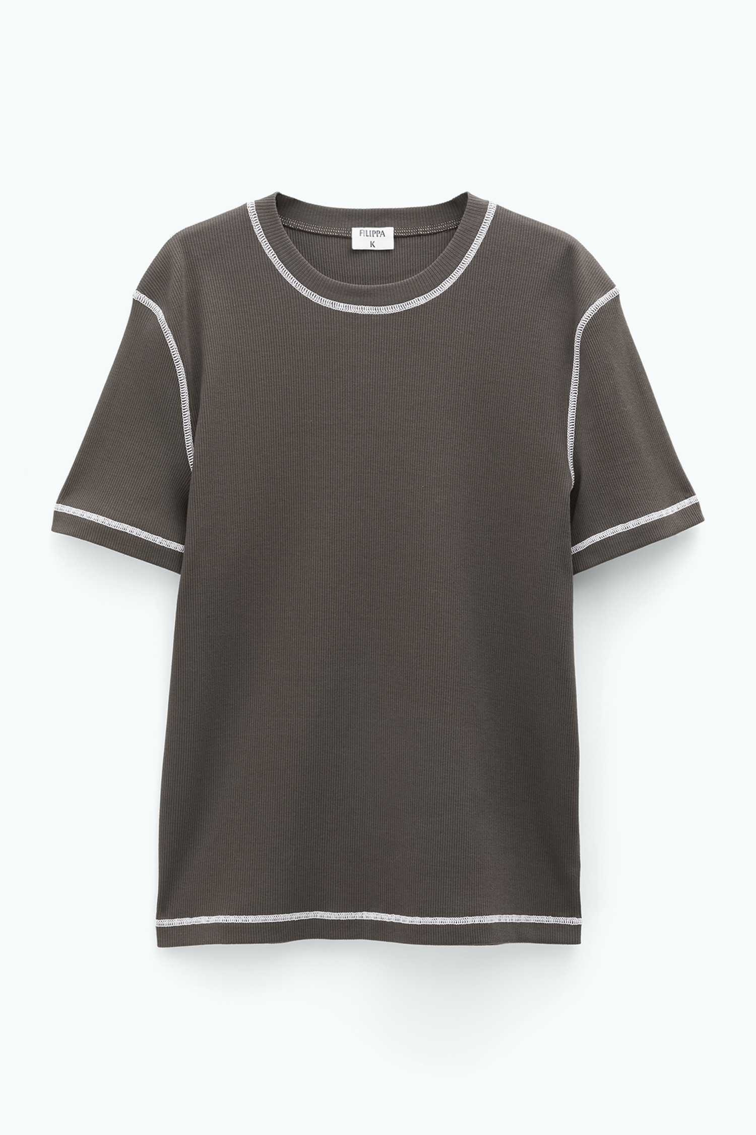 Shop Filippa K Cotton Rib Tee In Green