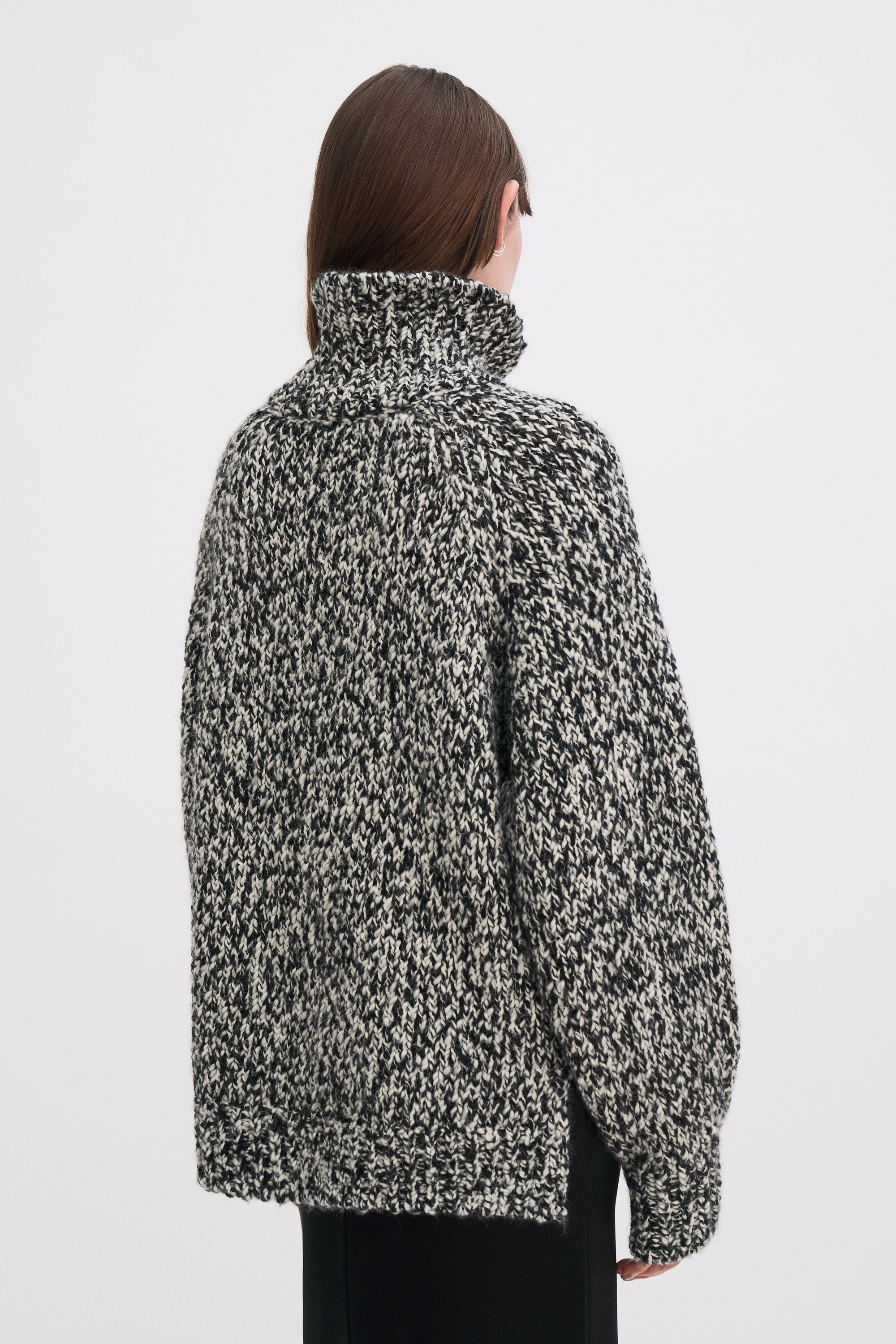Filippa K Wool Alpaca Mouliné Sweater In Black