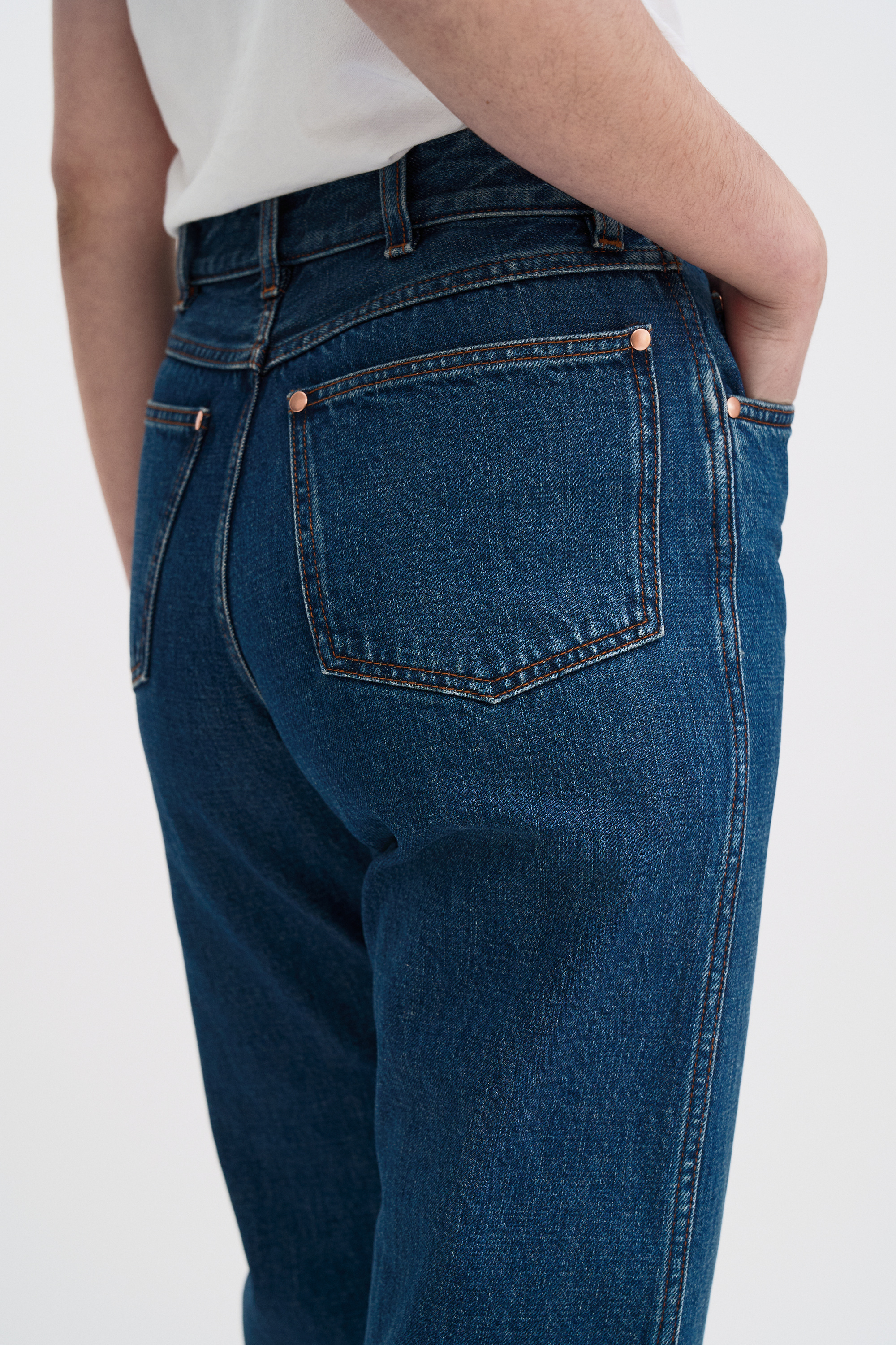 Filippa K High Waisted Cropped Jeans In Blue