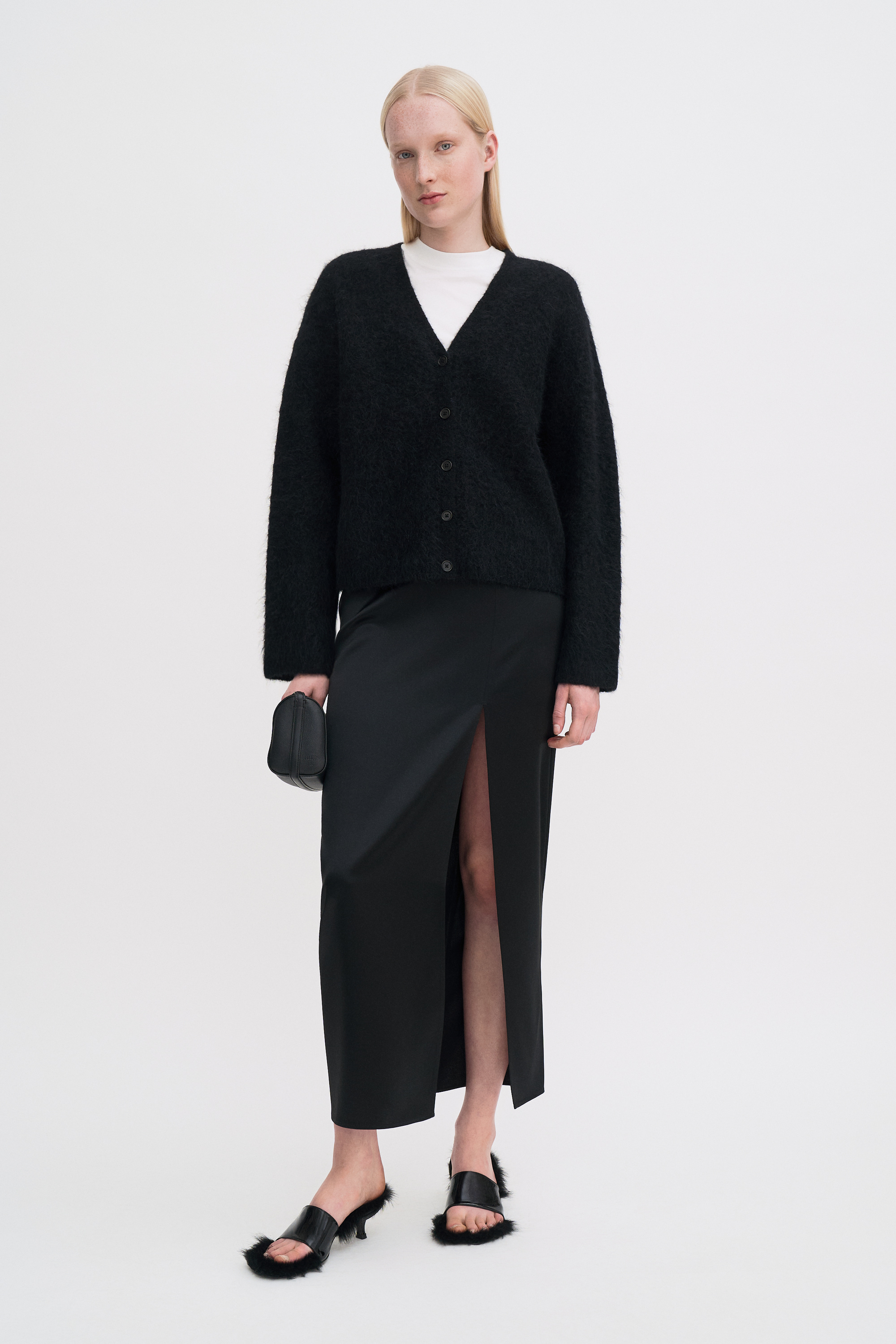 Filippa K Fluffy Cardigan In Black