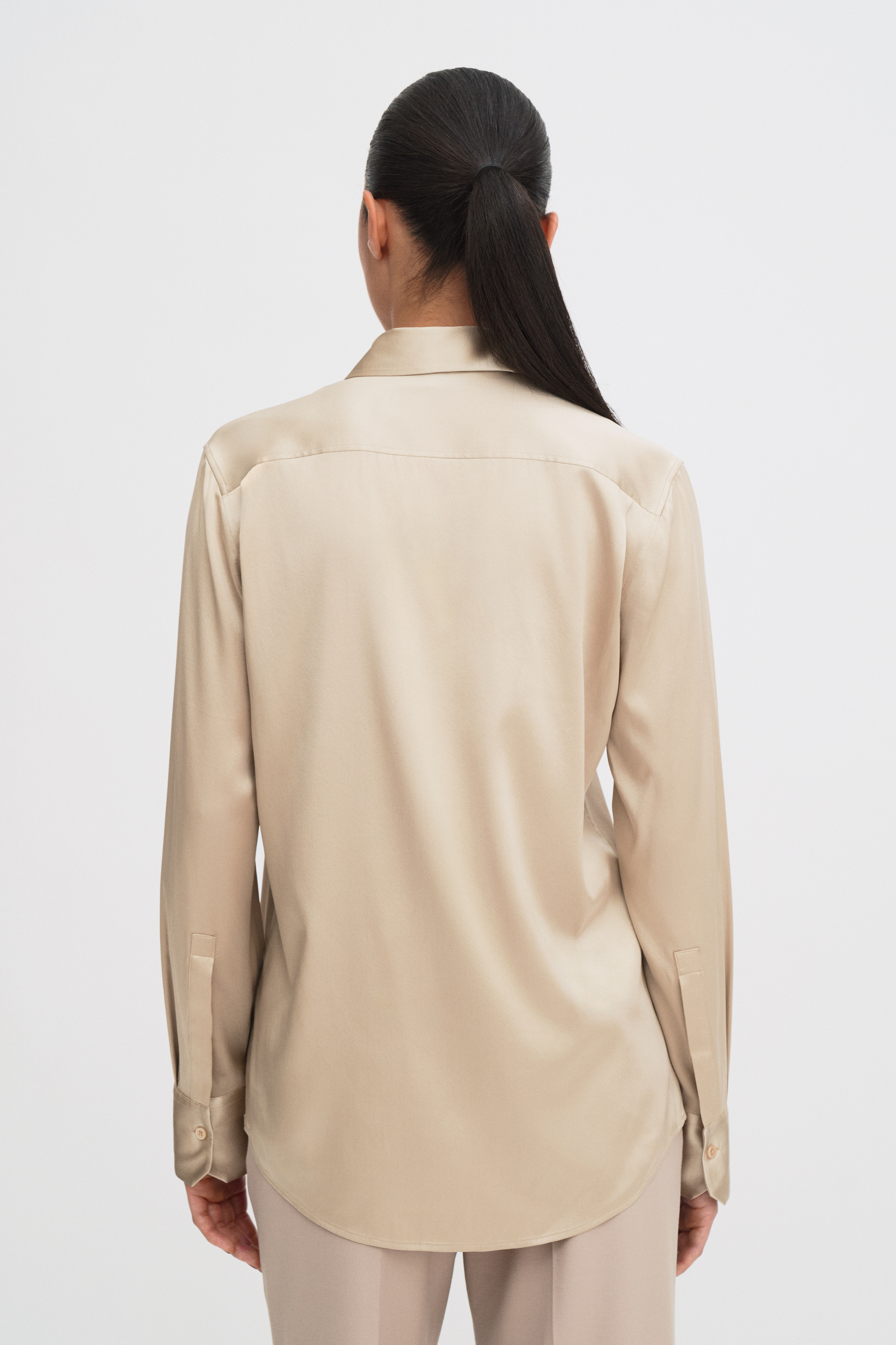 Filippa K Silk Shirt In Neutral