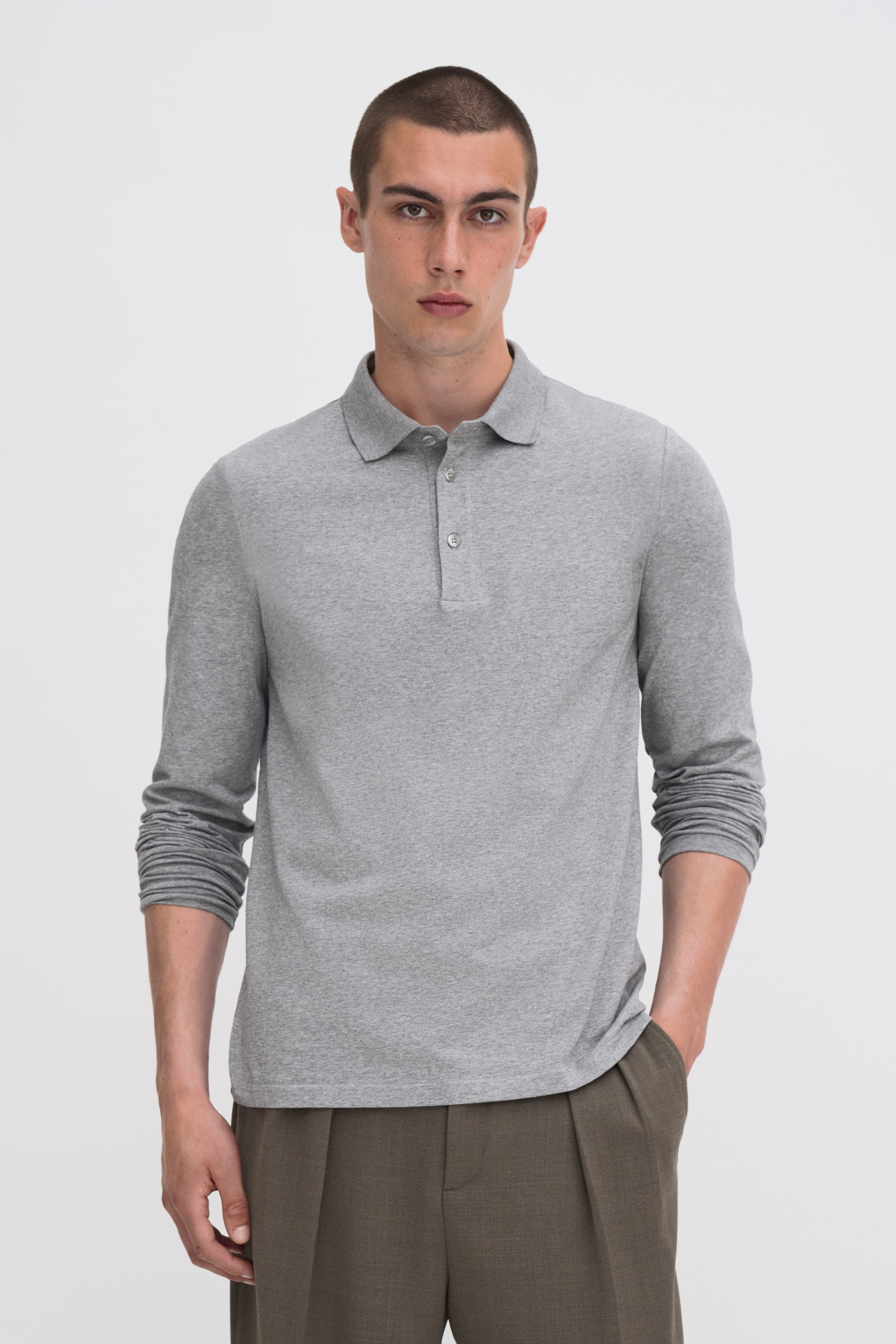 Filippa K Luke Stretch Polo Shirt In Gray