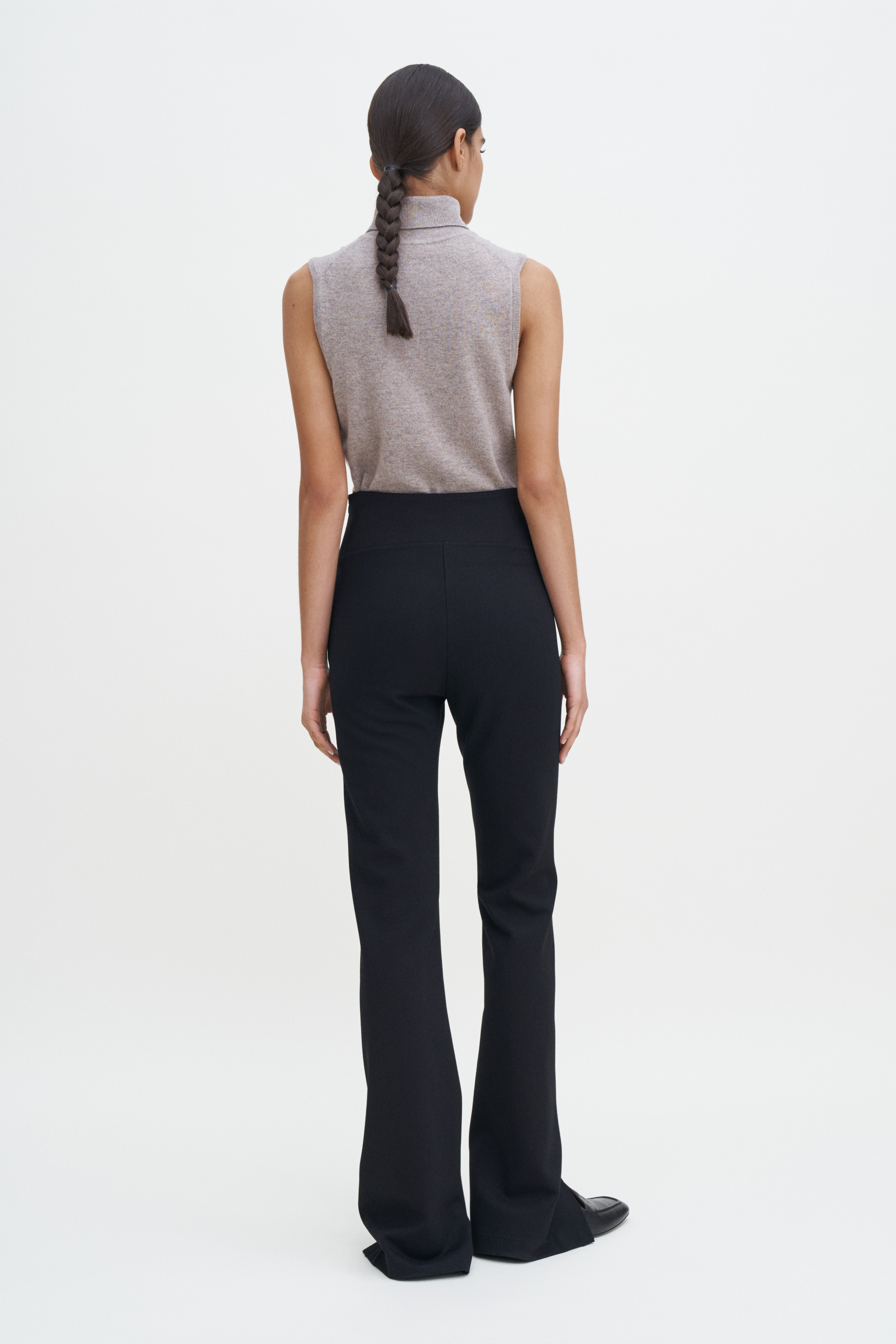 Filippa K Split Hem Jersey Trousers In Black