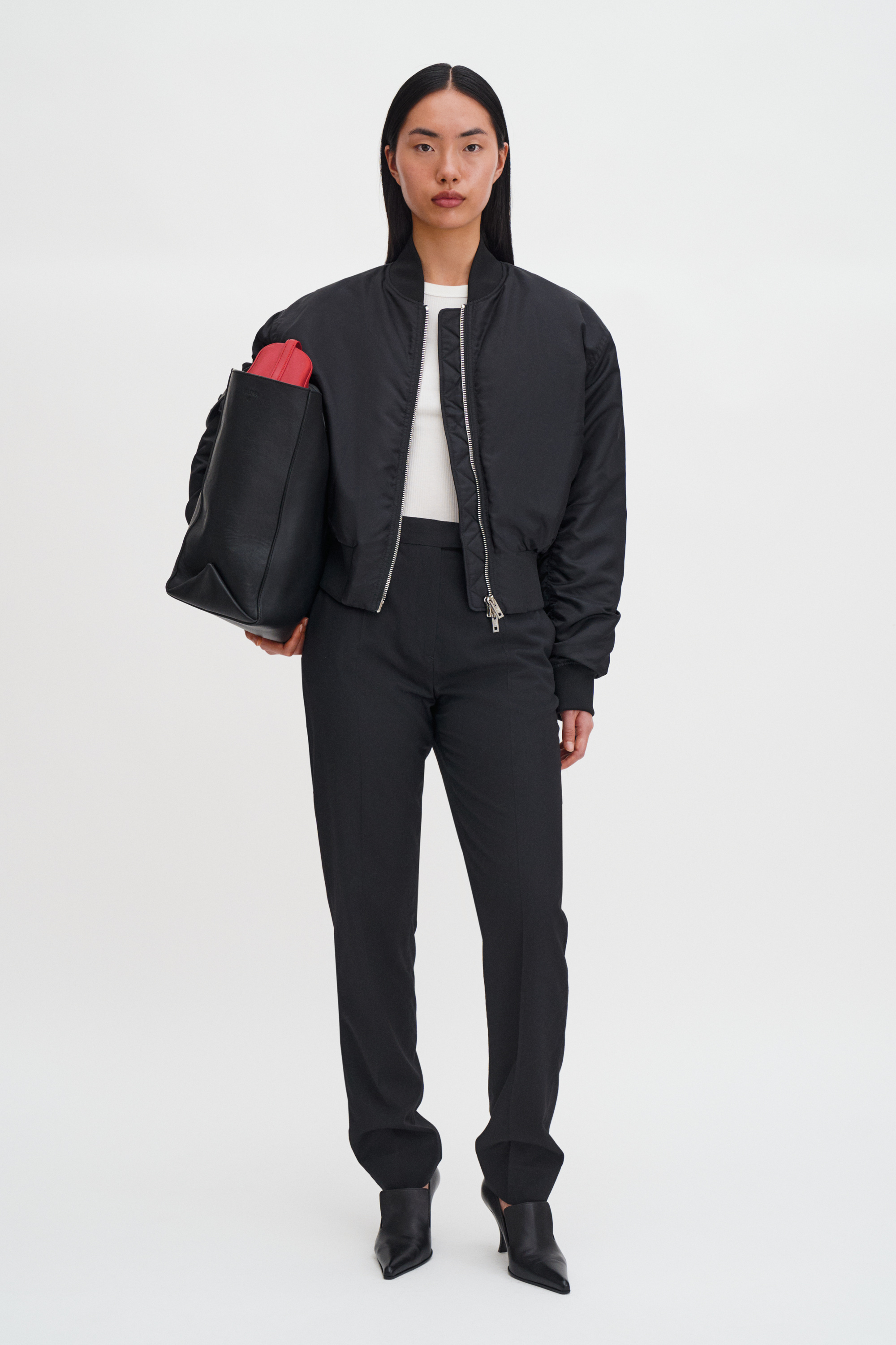 Filippa K Nylon Zip Jacket In Black