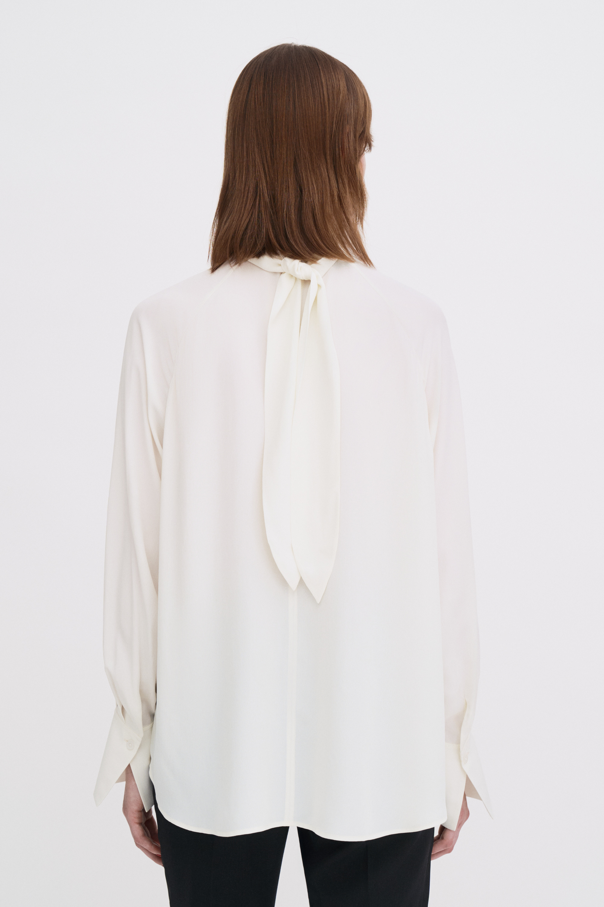 Filippa K Tie Neck Blouse In White
