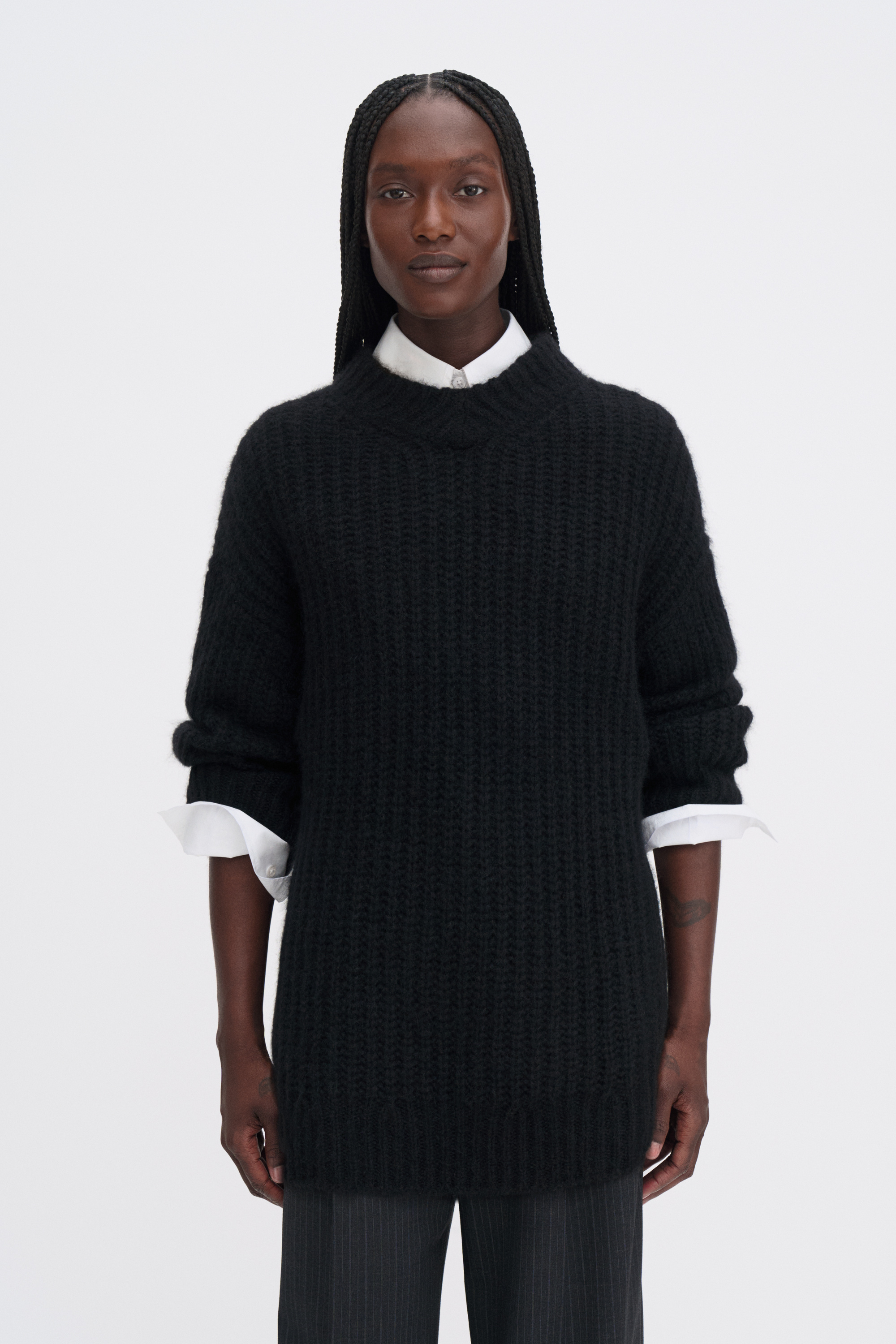 Filippa K Soft Alpaca V-neck Sweater In Black